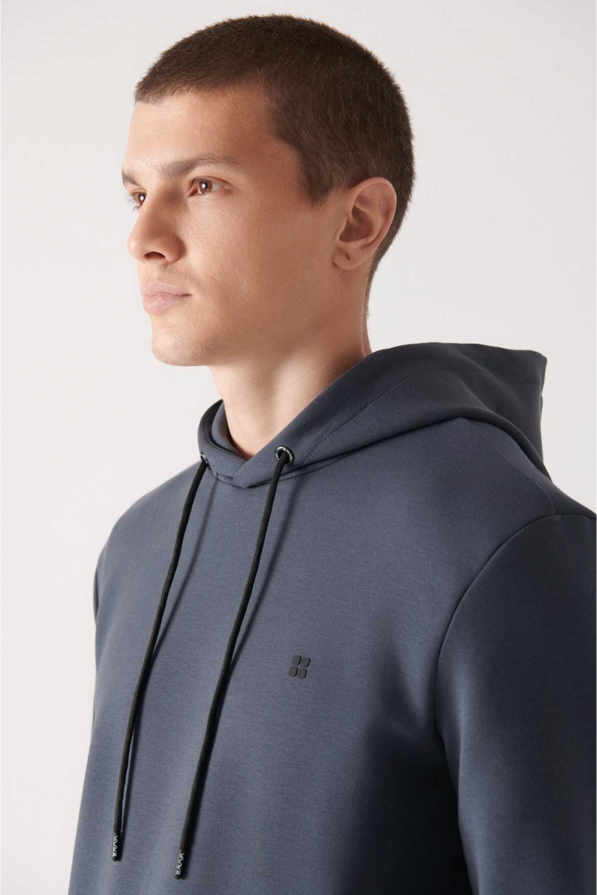 سویشرت پارچه ای آبی سرمه ای مردانه