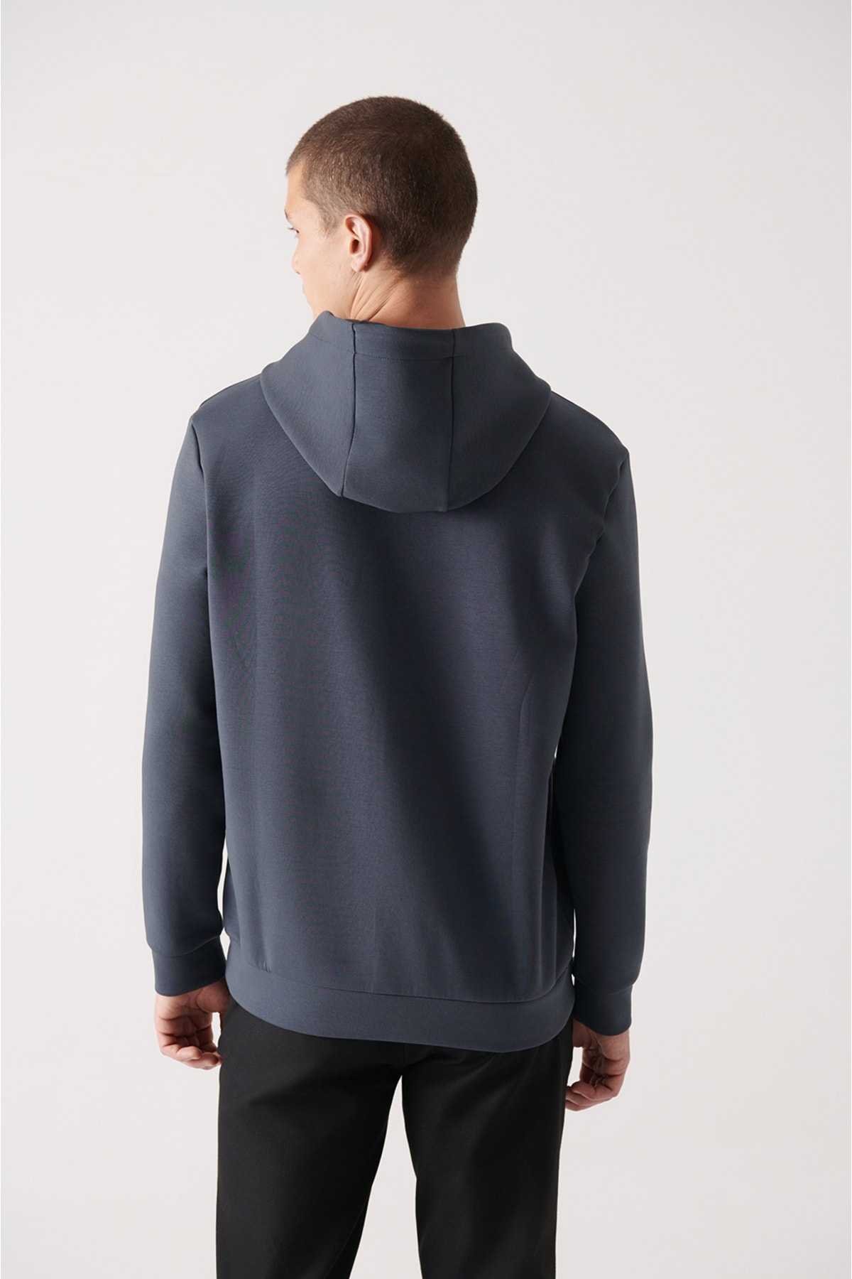 سویشرت پارچه ای آبی سرمه ای مردانه