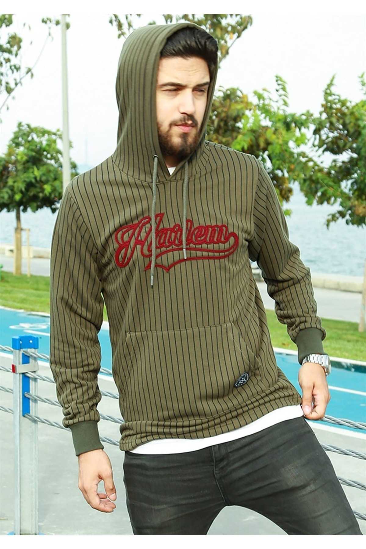 سویشرت خاکی کلاهدار