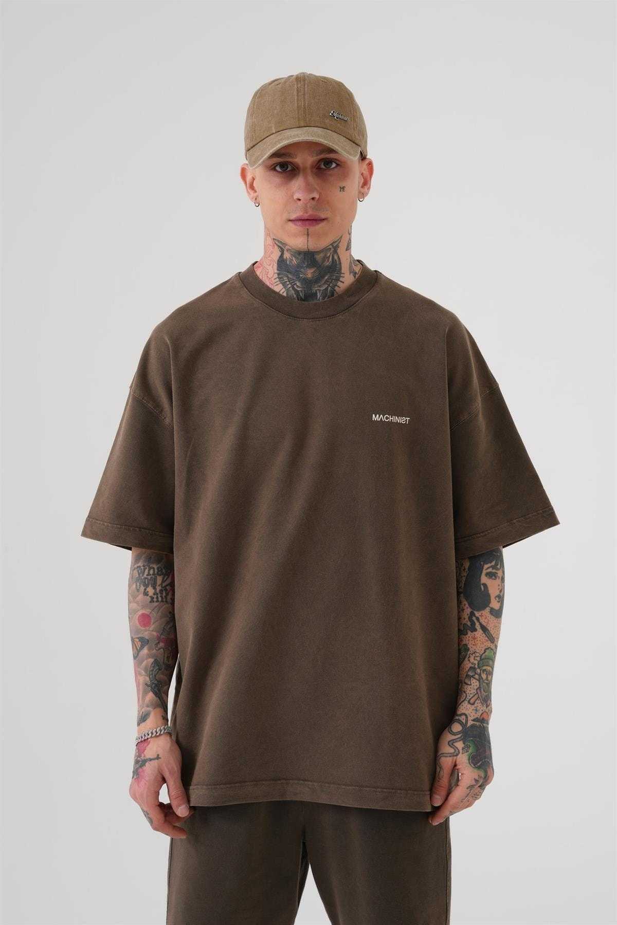 تیشرت یونیکس اوورسایز شسته شده لوکس پایه خاکستری