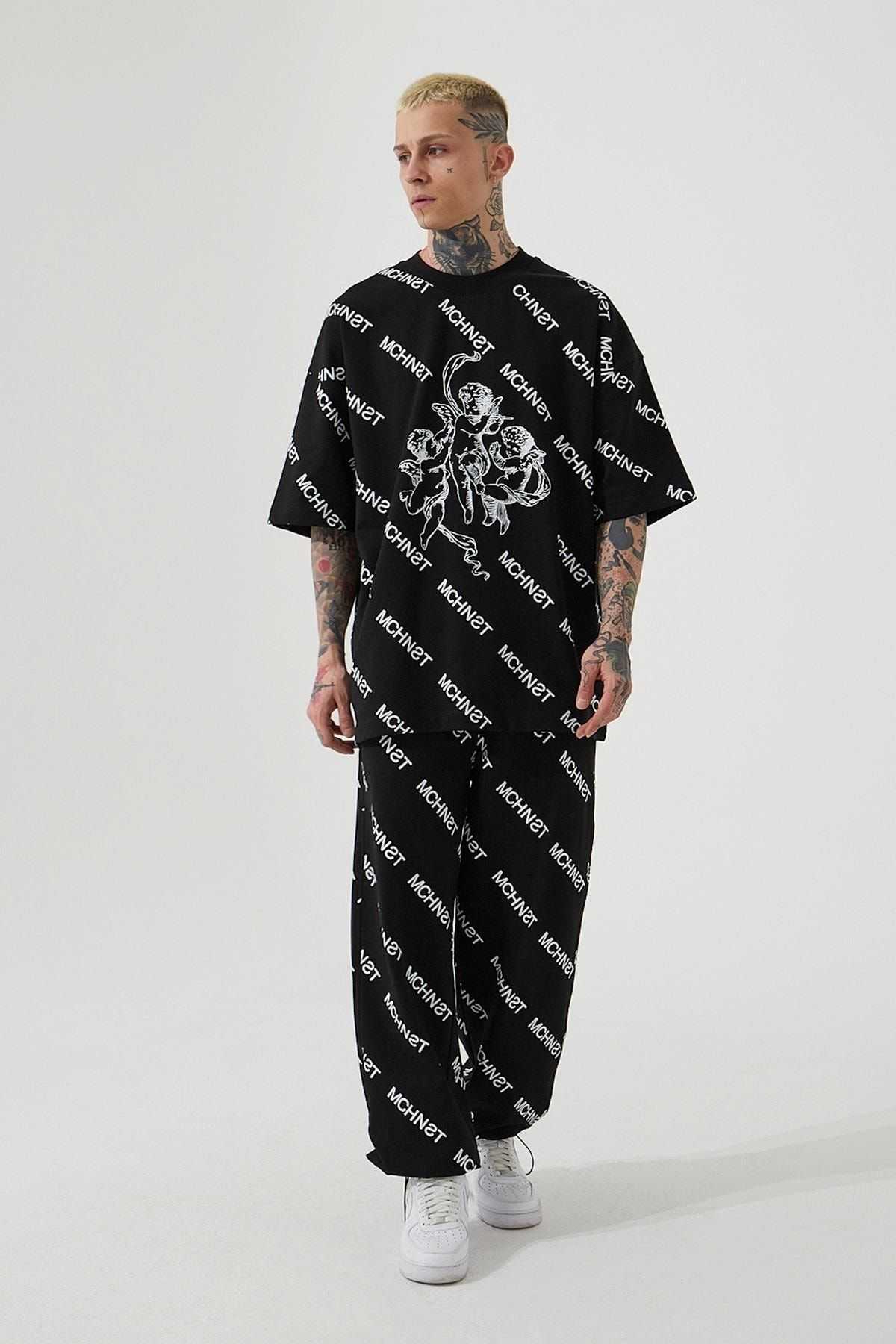 تیشرت یونیسکس Mchnst Angels Printed Grey