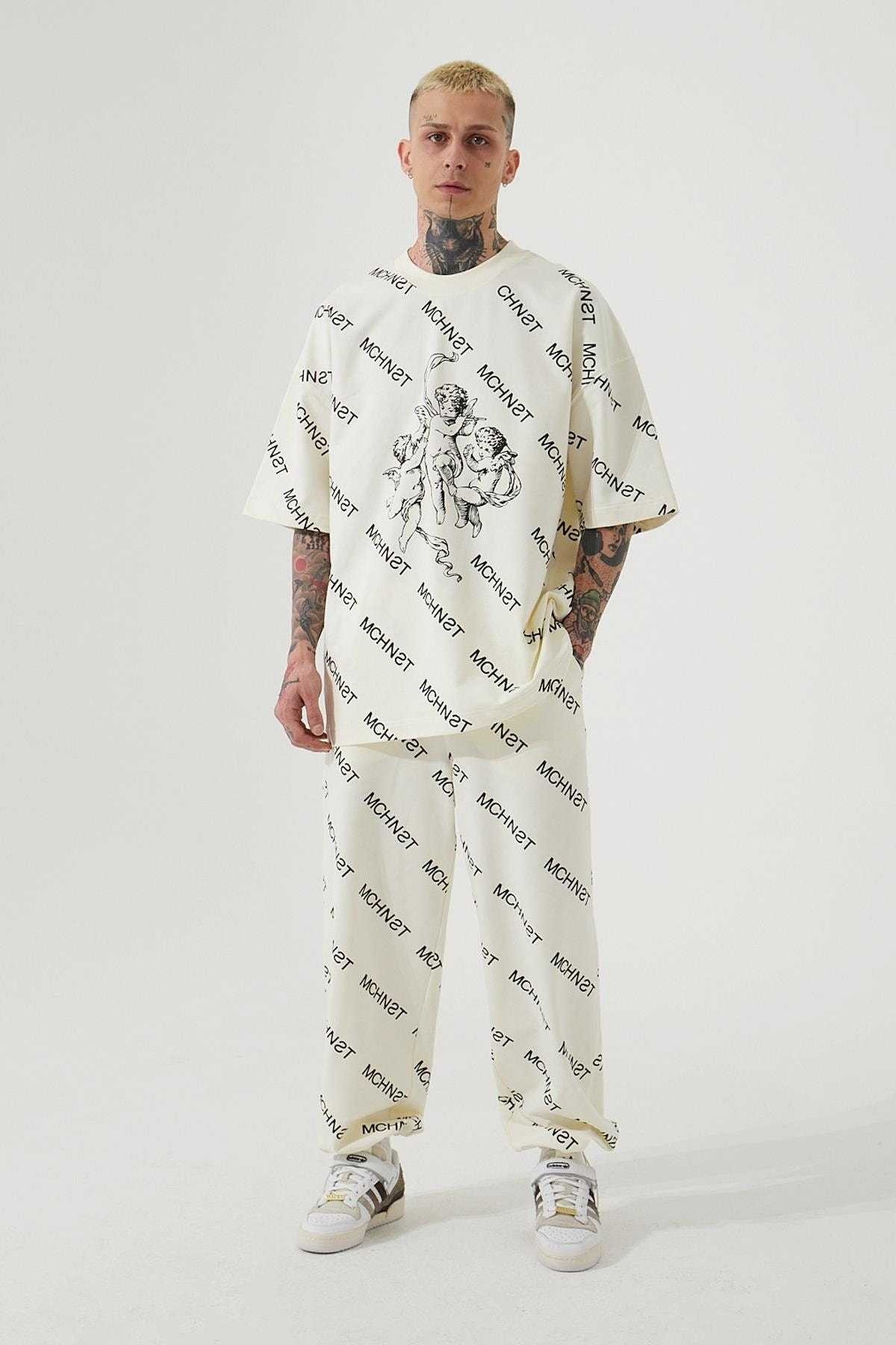 تیشرت یونیسکس Mchnst Angels Printed Grey