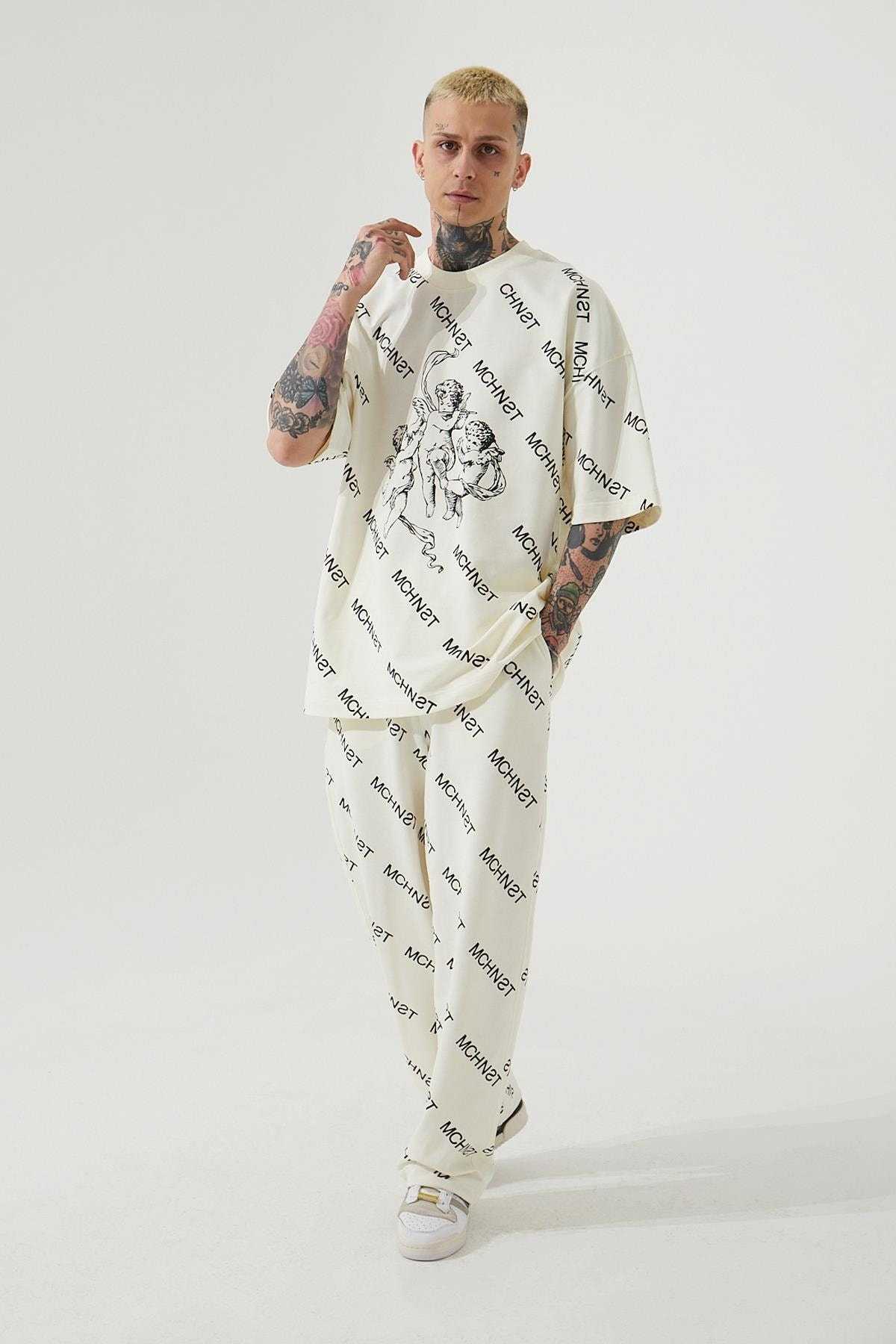 تیشرت یونیسکس Mchnst Angels Printed Grey