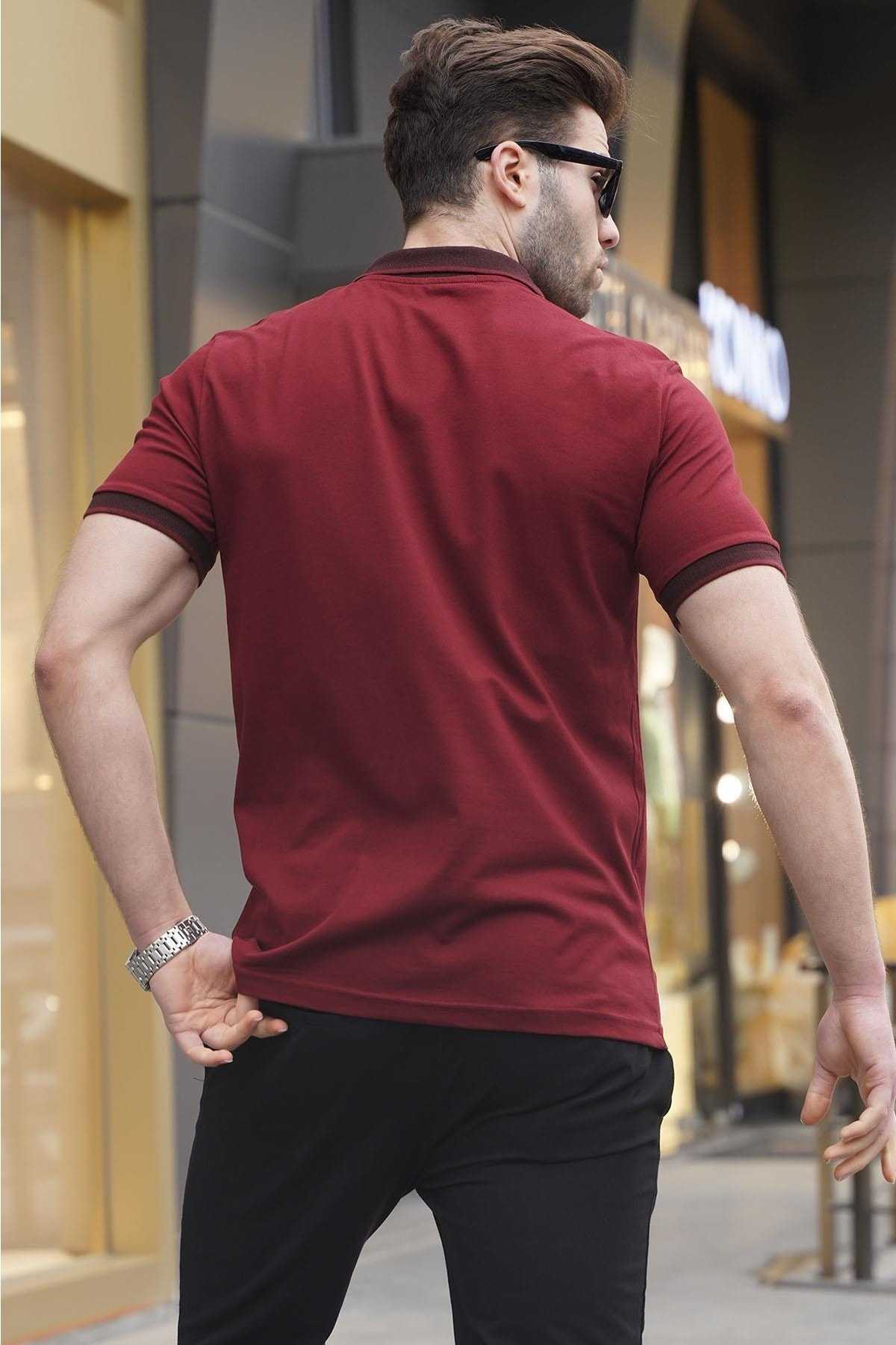 تیشرت یقه پولو مردانه یقه دار با تناسب معمولی خاکستری رنگ شده