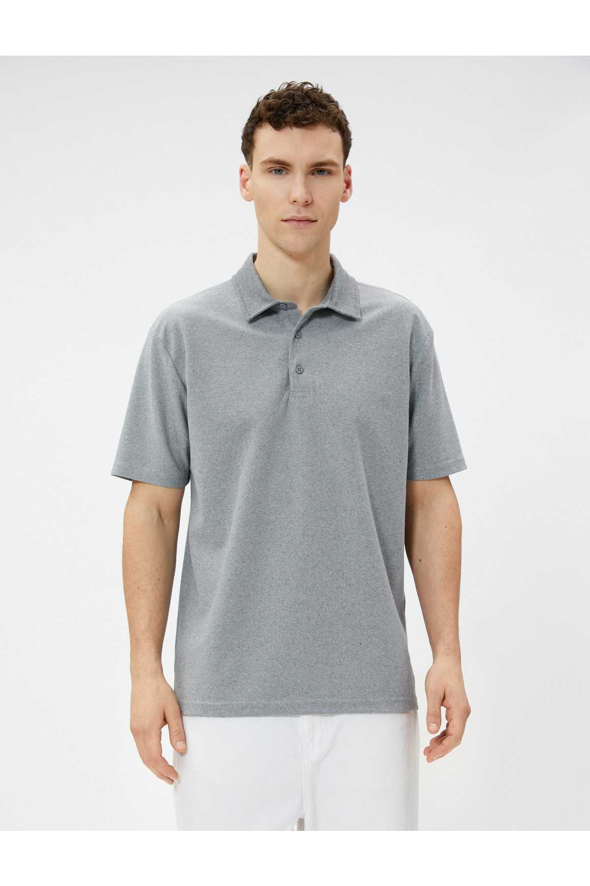 تیشرت پولو آستین کوتاه نخی