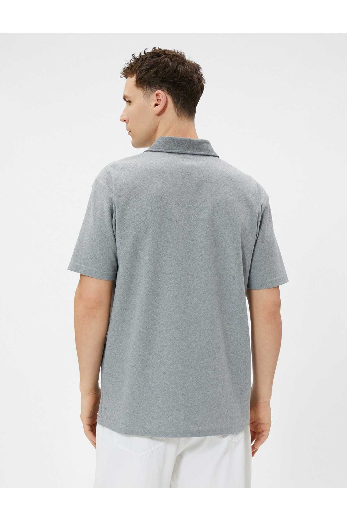 تیشرت پولو آستین کوتاه نخی