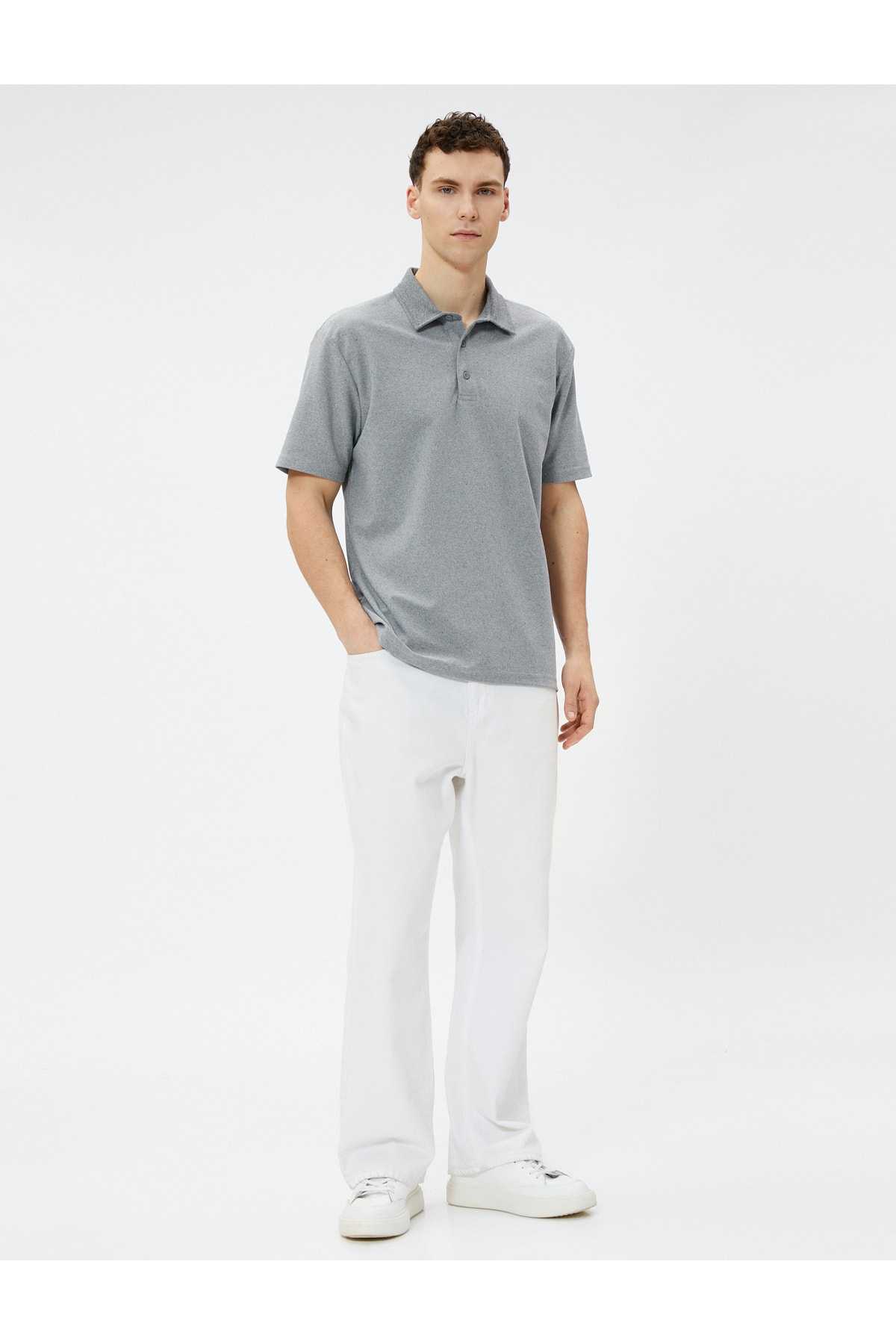 تیشرت پولو آستین کوتاه نخی