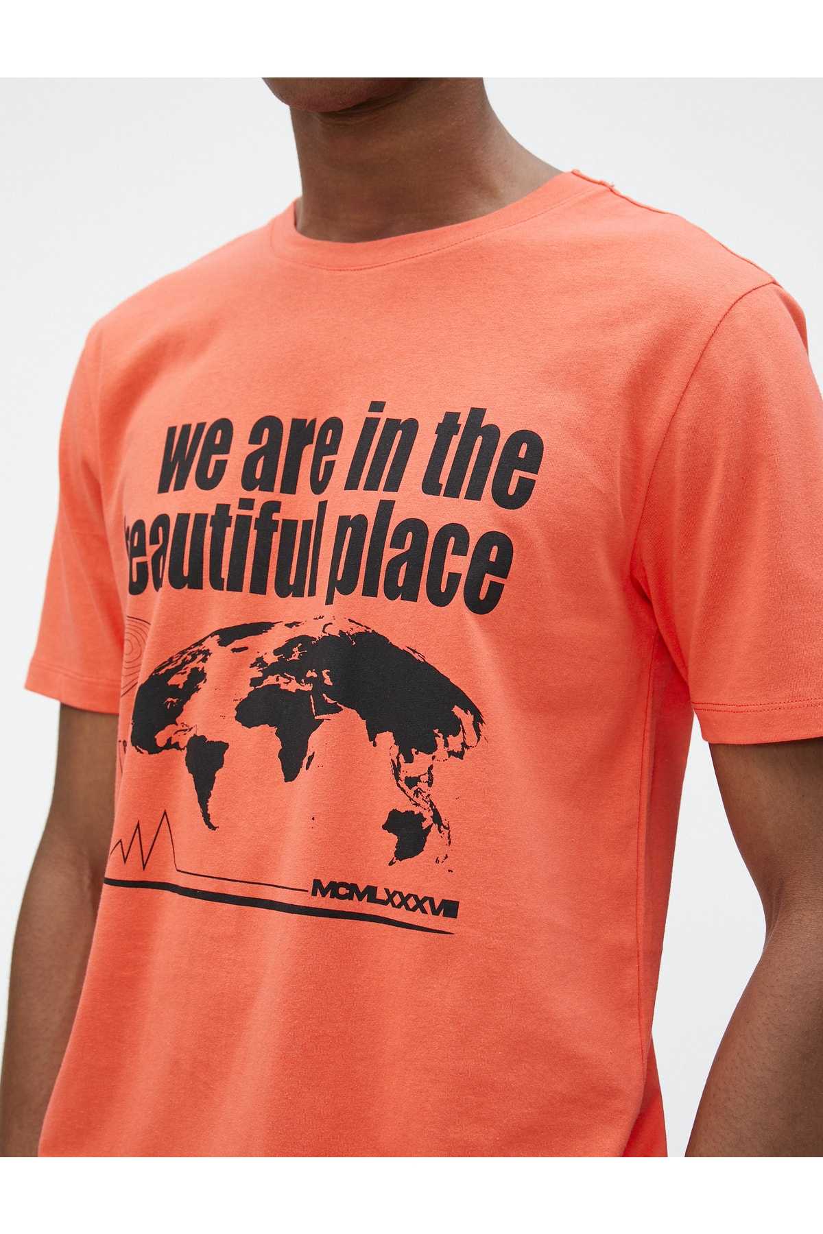 تیشرت چاپ شعار یقه خدمه اسلیم فیت نخی