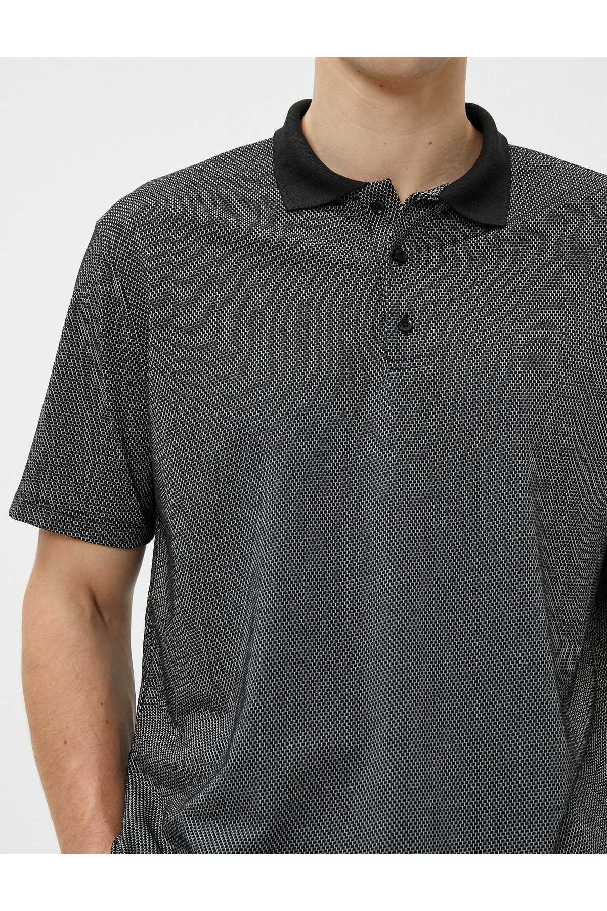 تیشرت یقه پولو پایه آستین کوتاه دکمه دار