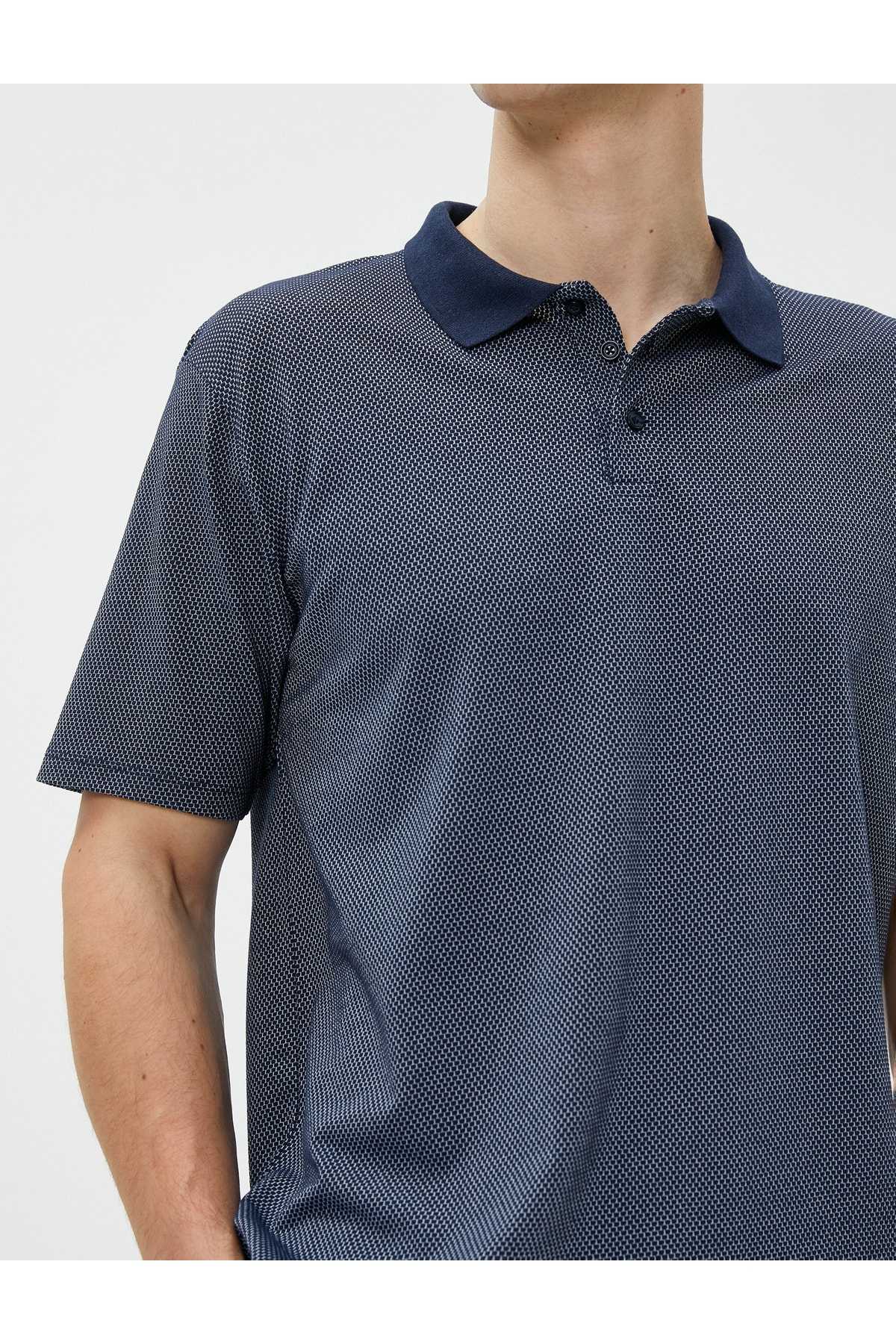 تیشرت یقه پولو پایه آستین کوتاه دکمه دار