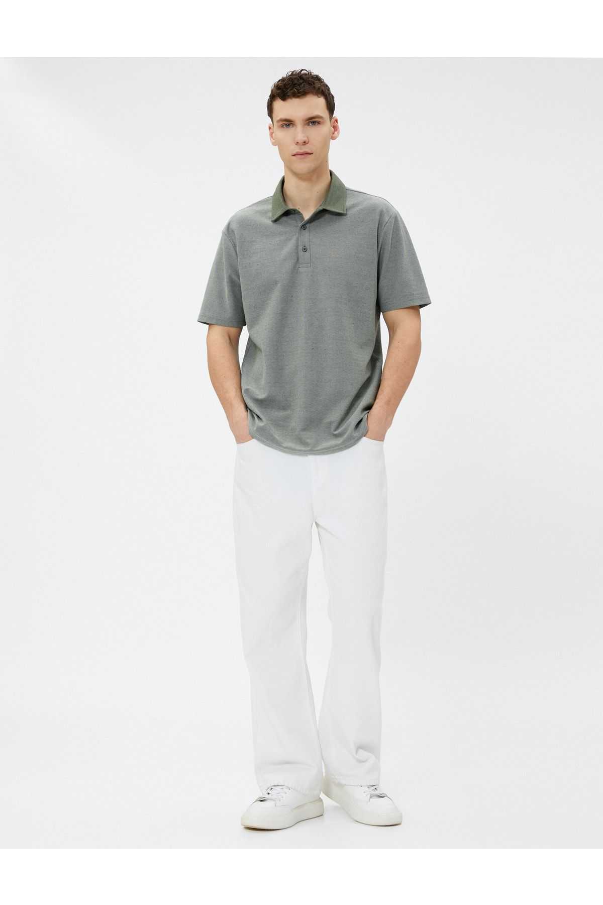 تیشرت پولو آستین کوتاه نخی