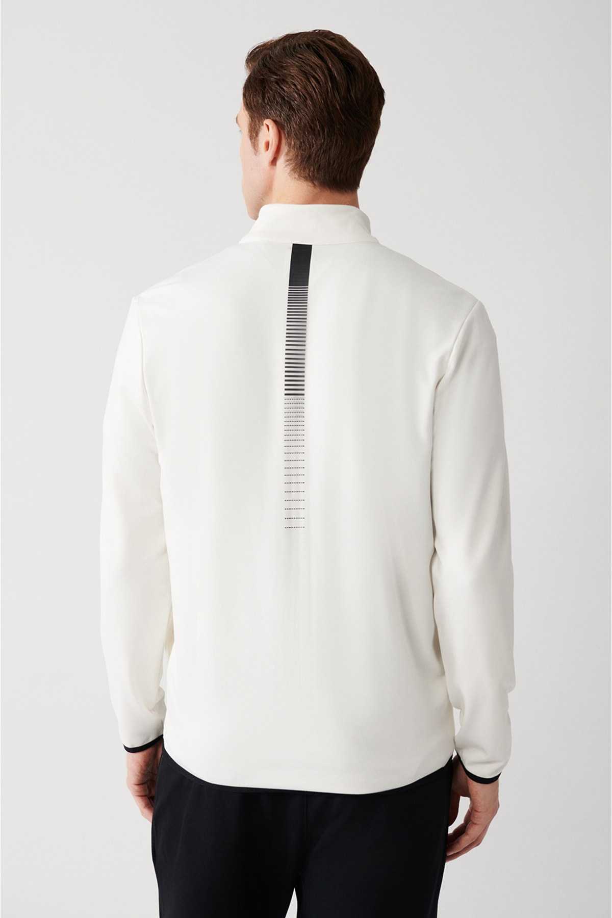 سوئیشرت با یقه ایستاده پارچه ای اینترلاک خاکستری