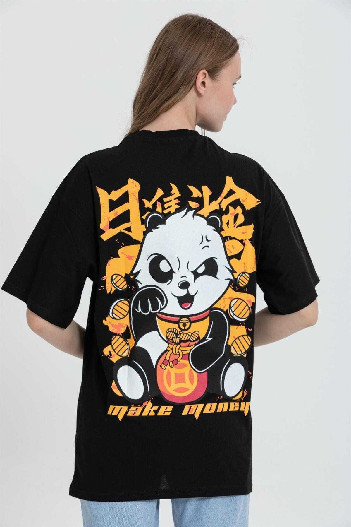 تیشرت سایز بزرگ پاندا یقه خدمه R-5724