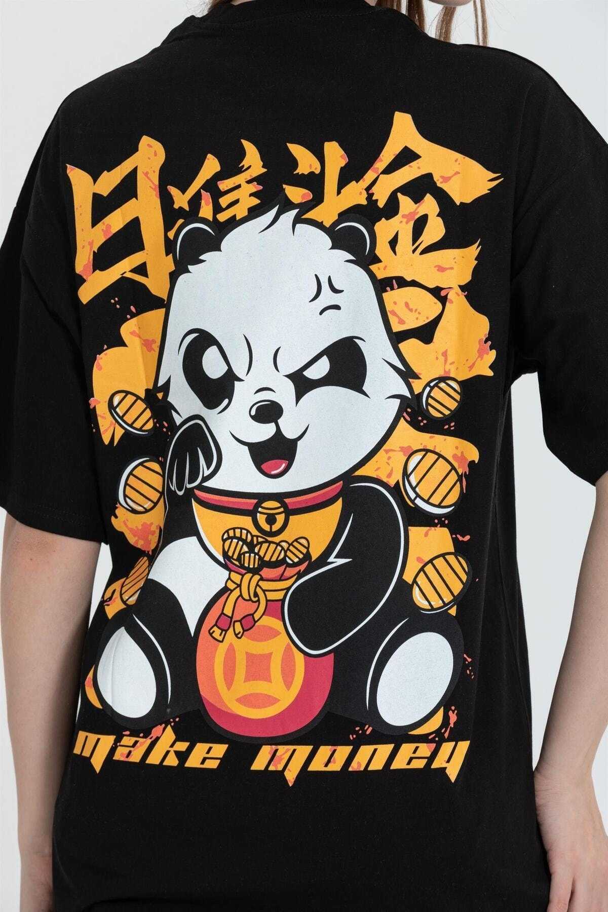 تیشرت سایز بزرگ پاندا یقه خدمه R-5724