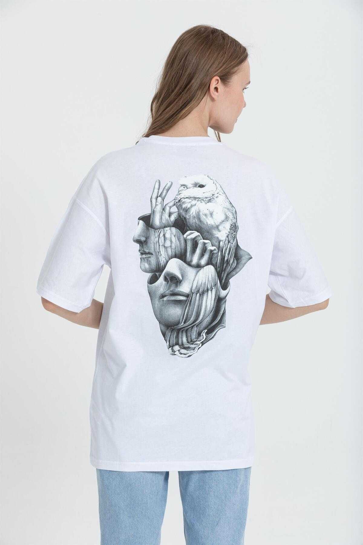 تیشرت چاپی یقه پشتی R-5714