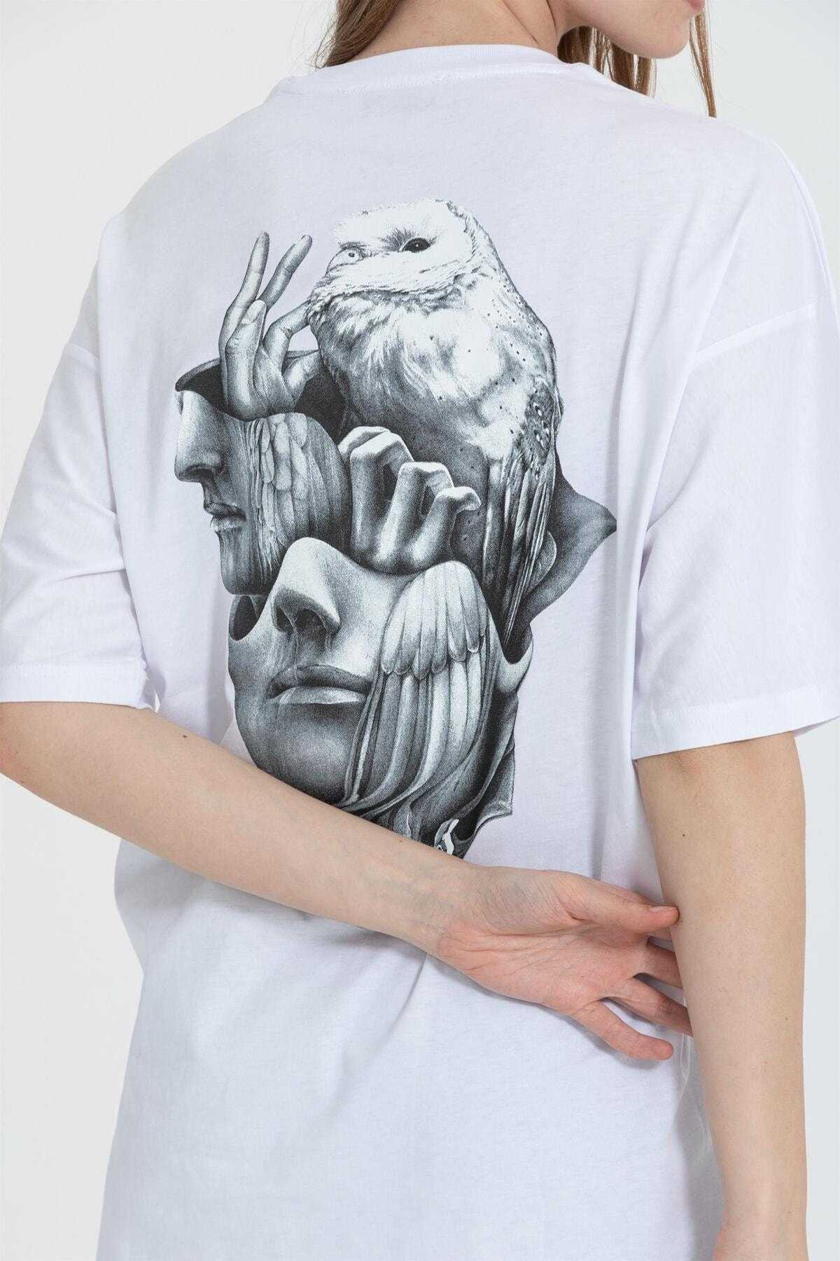 تیشرت چاپی یقه پشتی R-5714