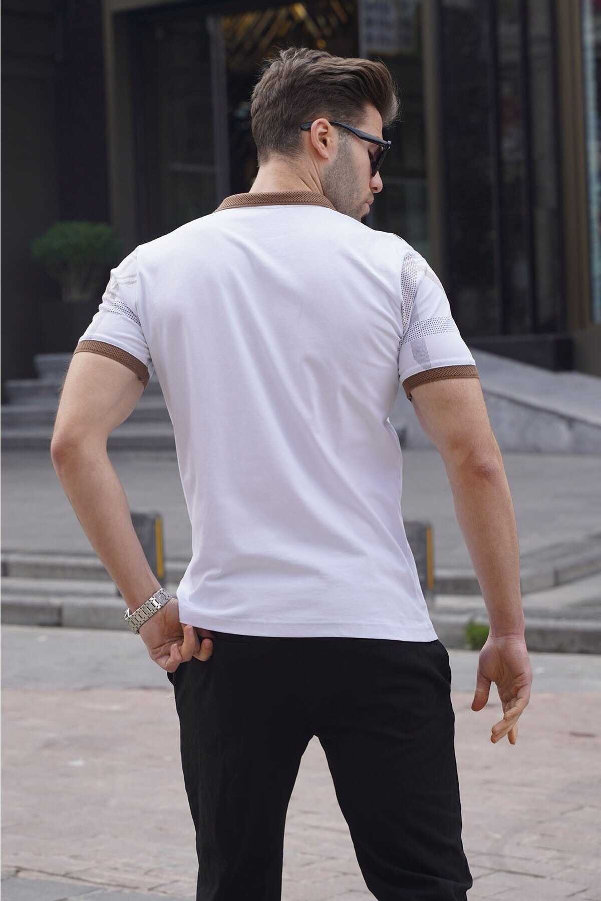 تیشرت مردانه یقه پولو طرح دار مشکی