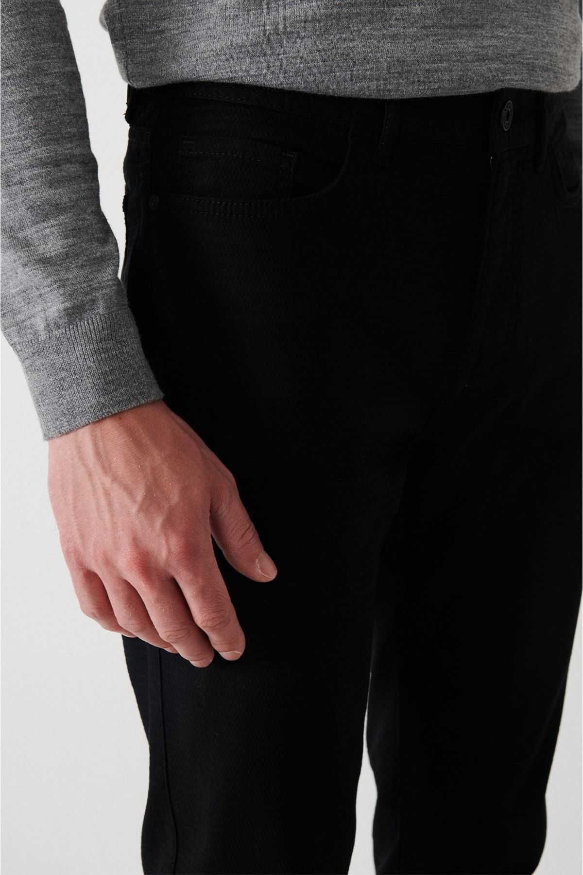 شلوار بوم سنگی مردانه Dobby Lycra 5 Pocket Slim Fit Slim Fit Canvas
