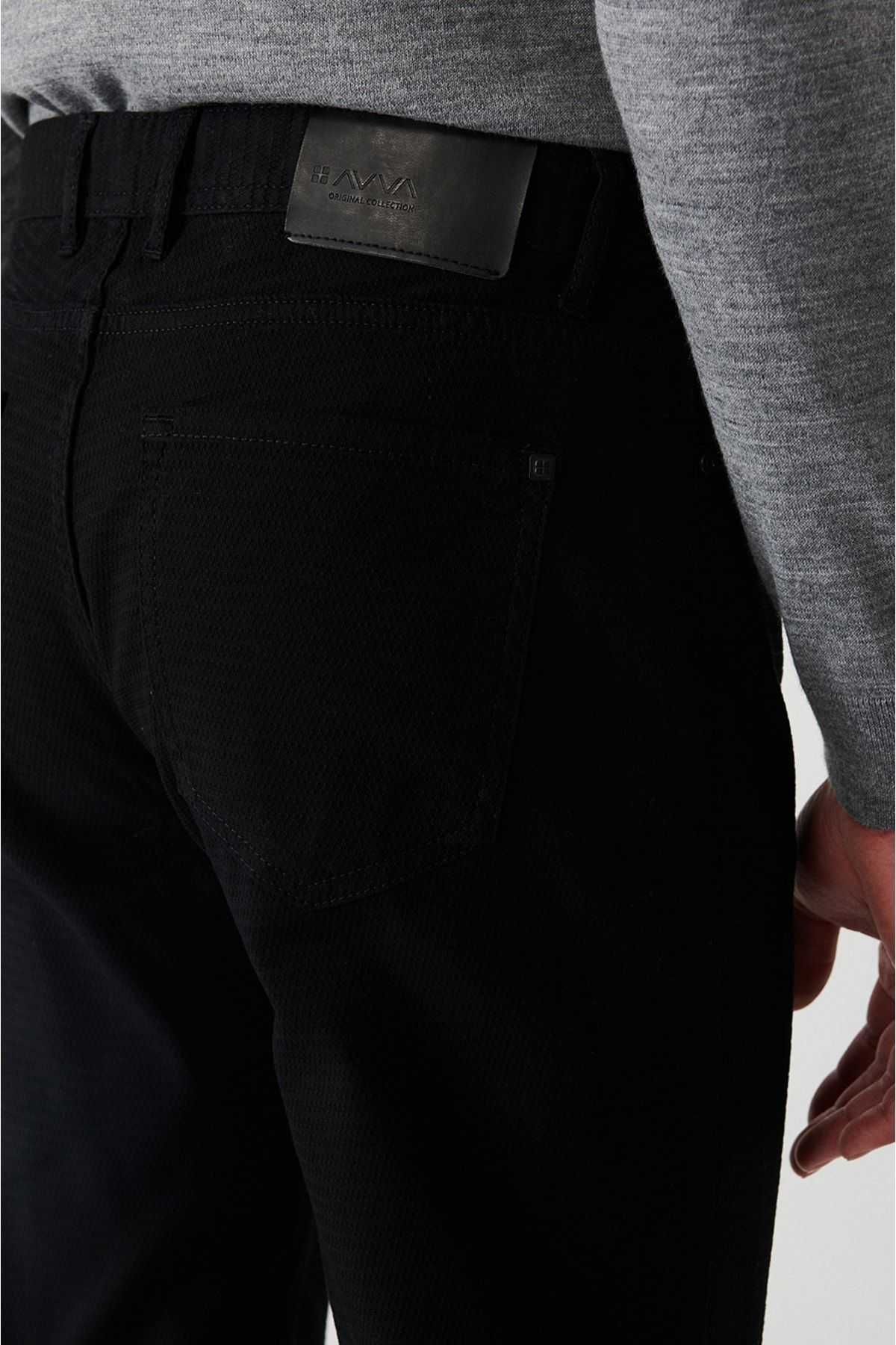 شلوار بوم سنگی مردانه Dobby Lycra 5 Pocket Slim Fit Slim Fit Canvas