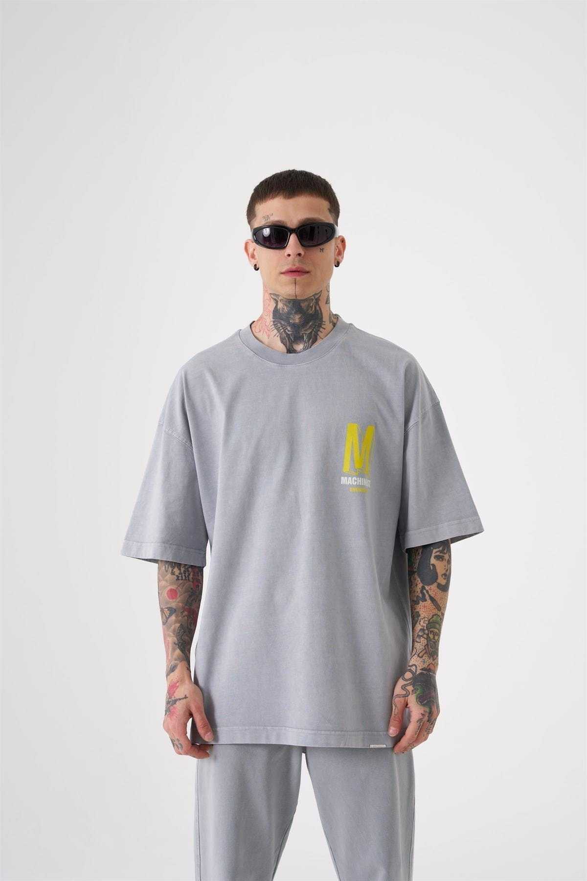 تیشرت پرینت شسته ONENINE87 ASP-BLUE