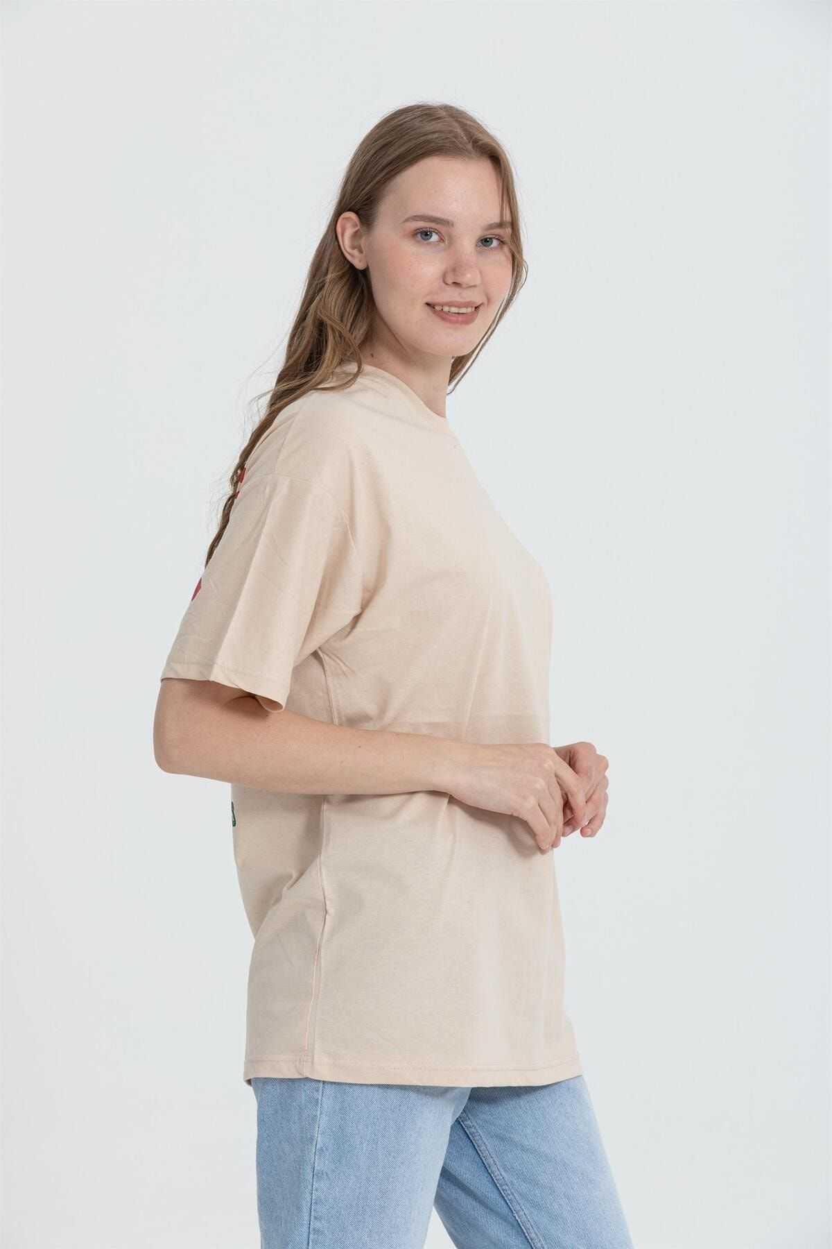 تیشرت چاپی جمجمه پشتی سایز بزرگ R-5741
