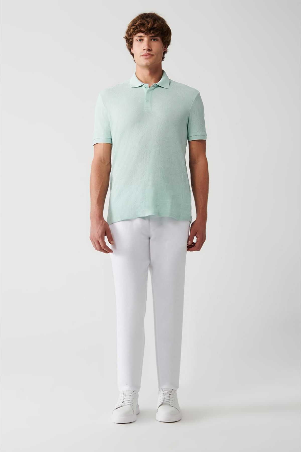 تیشرت ژاکارد دکمه دار یقه پولو مردانه A31y1194