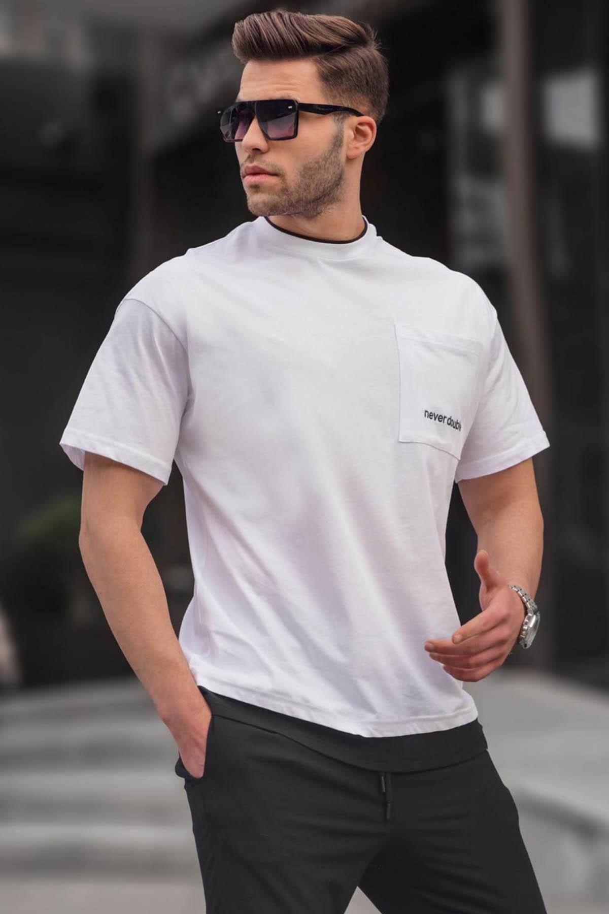 تیشرت مردانه ساده Claret Red Pieced