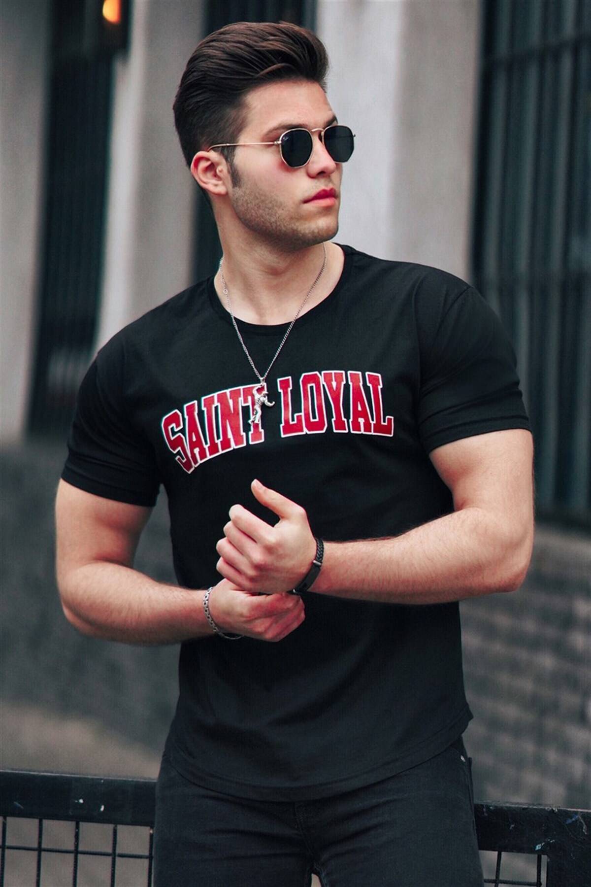 تیشرت مردانه مشکی چاپ شده