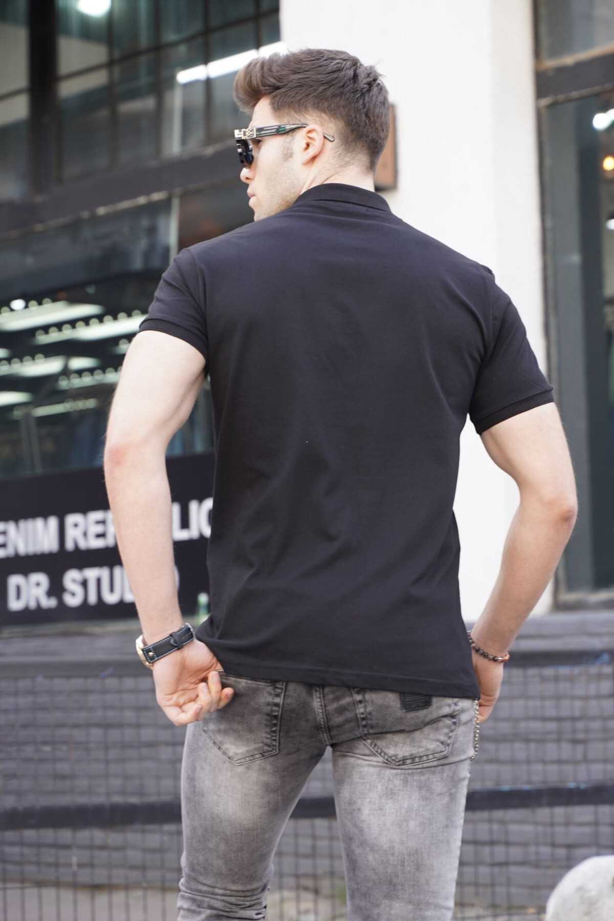 تیشرت یقه پولو مردانه سبز خاکی