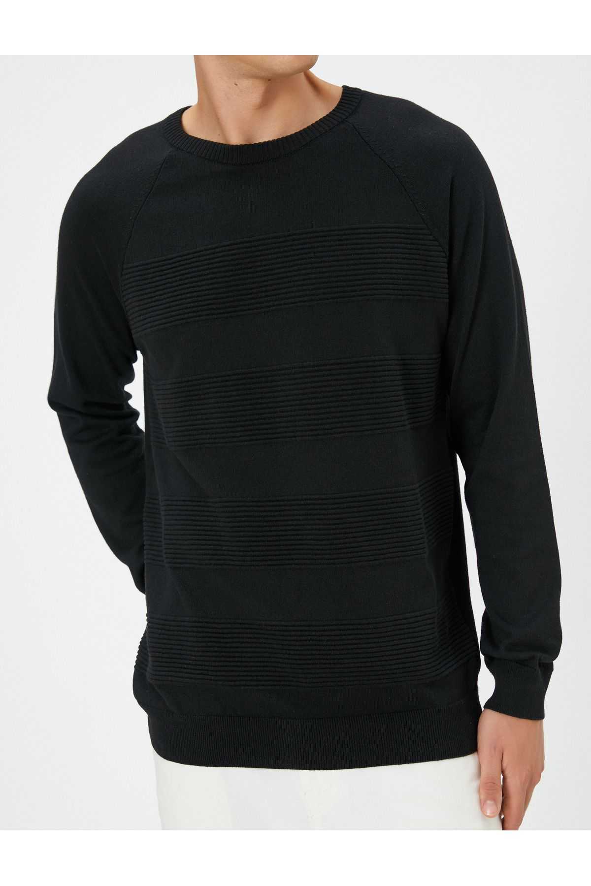 ژاکت بافتنی آستین های راگلان یقه باریک