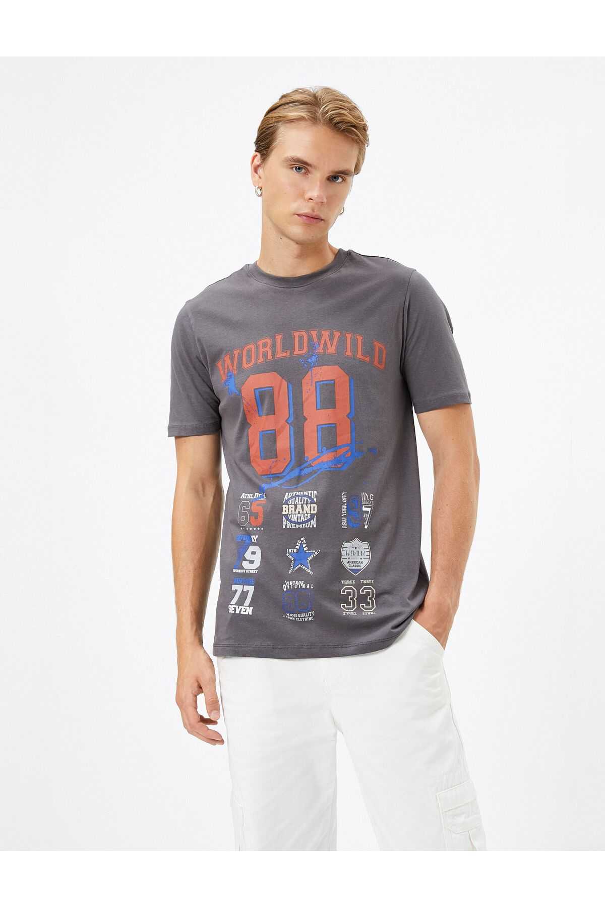 تیشرت کالج با یقه آستین کوتاه نخی