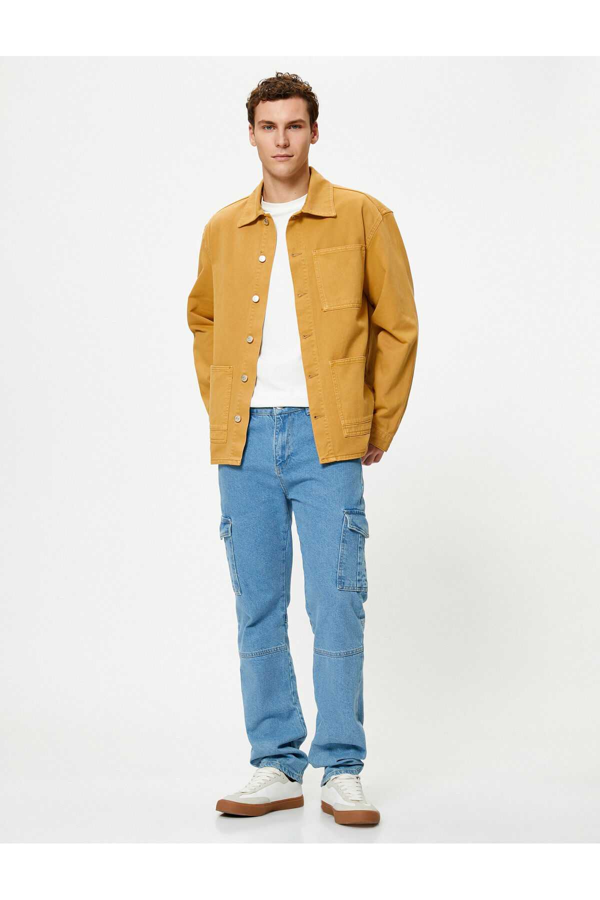 ژاکت بوم جیب یقه کلاسیک دکمه دار