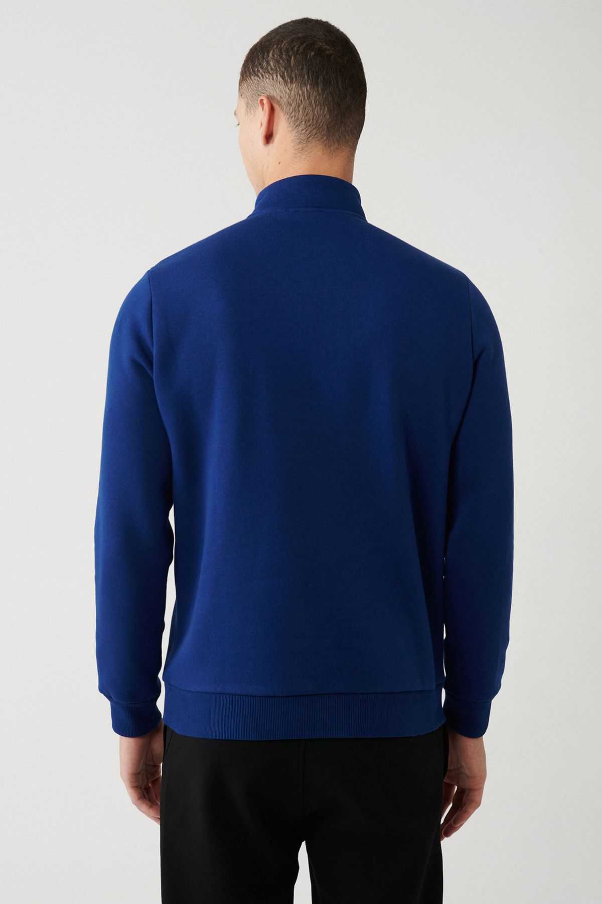 سویشرت یونیسکس یقه ای مشکی زیپ دار 3 نخی