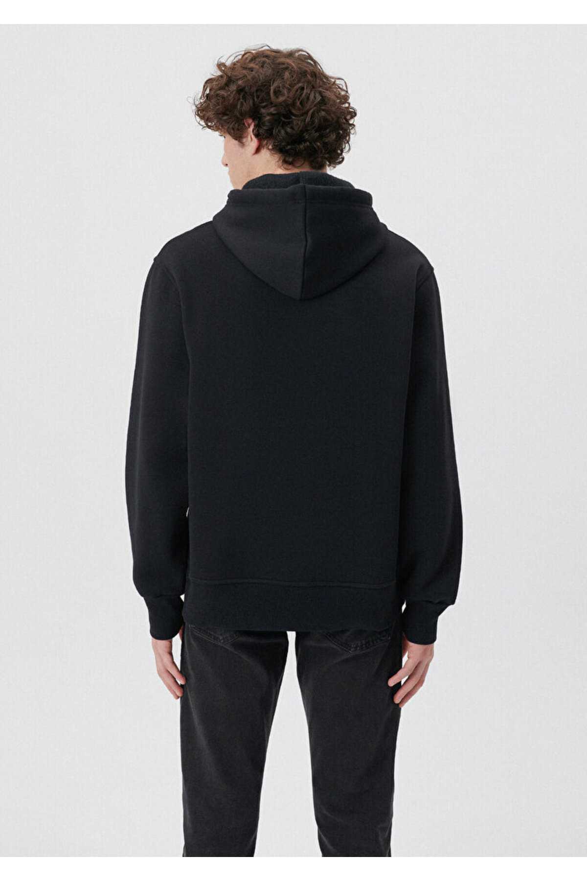 سویشرت سرپوش نارنجی لوگو دوزی شده -70481