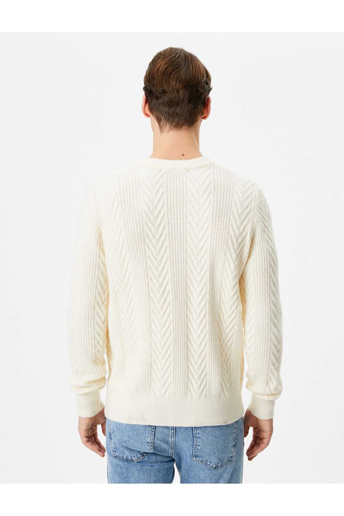 ژاکت بافتنی یقه آستین بلند بافتنی