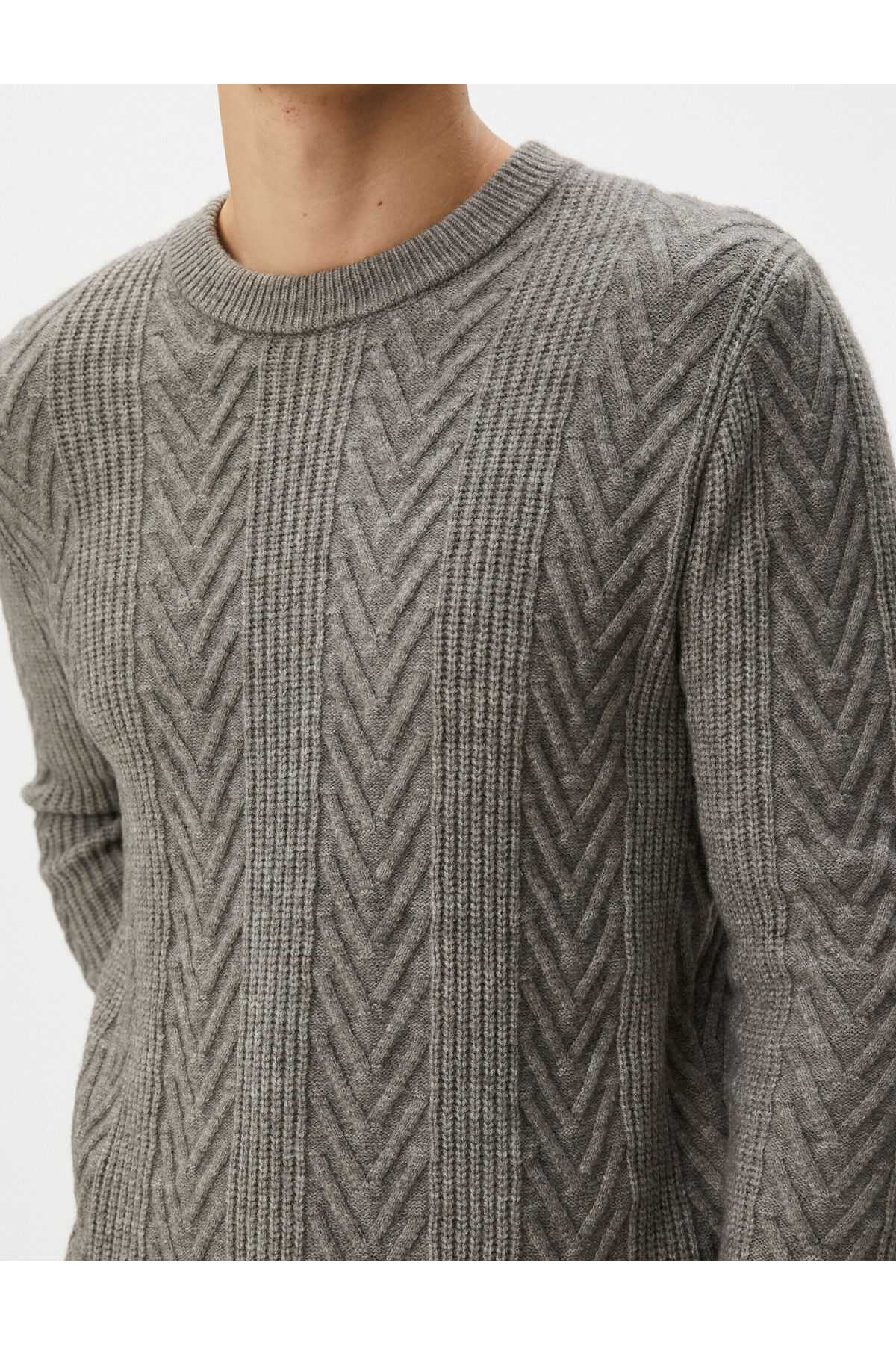 ژاکت بافتنی یقه آستین بلند بافتنی