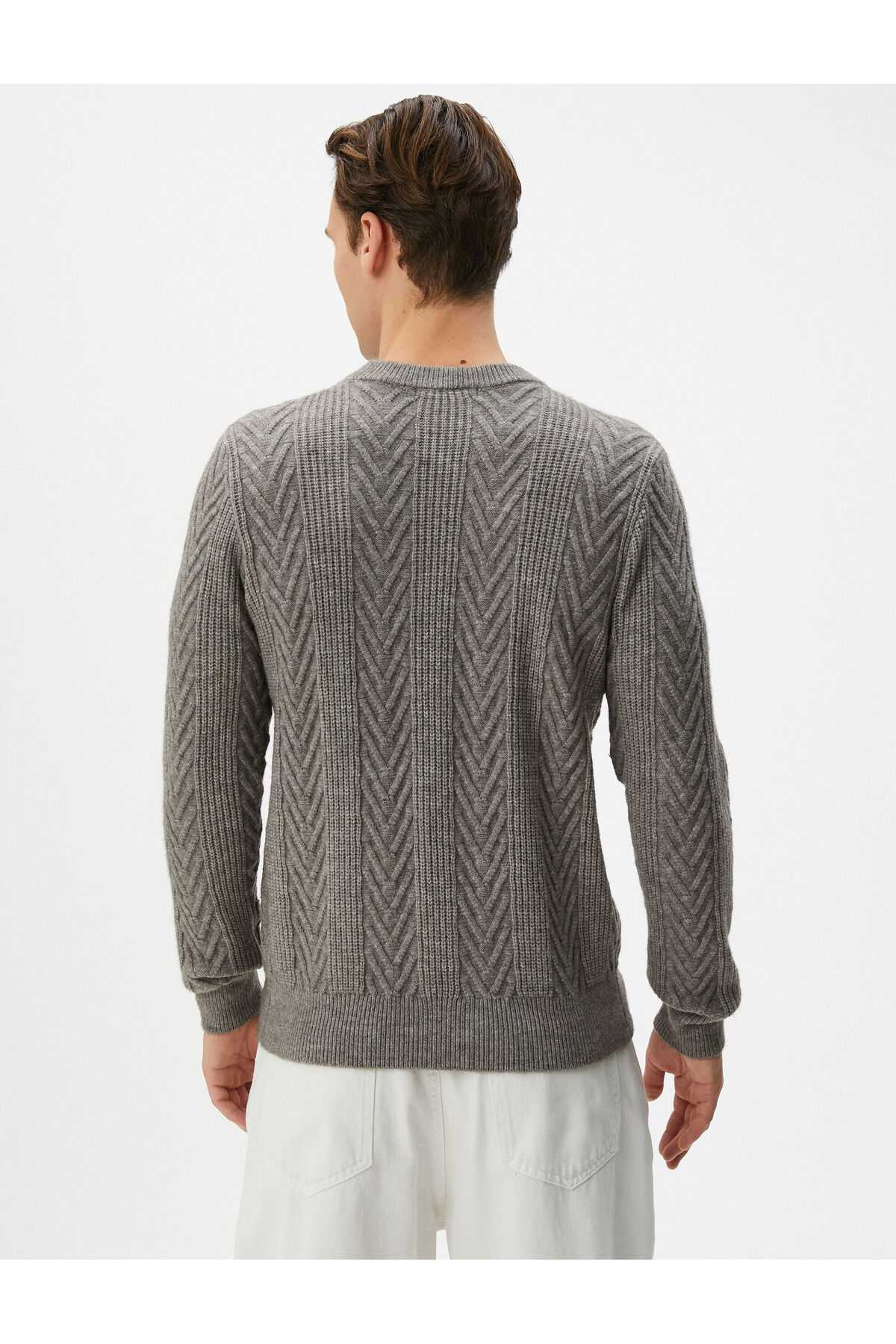 ژاکت بافتنی یقه آستین بلند بافتنی