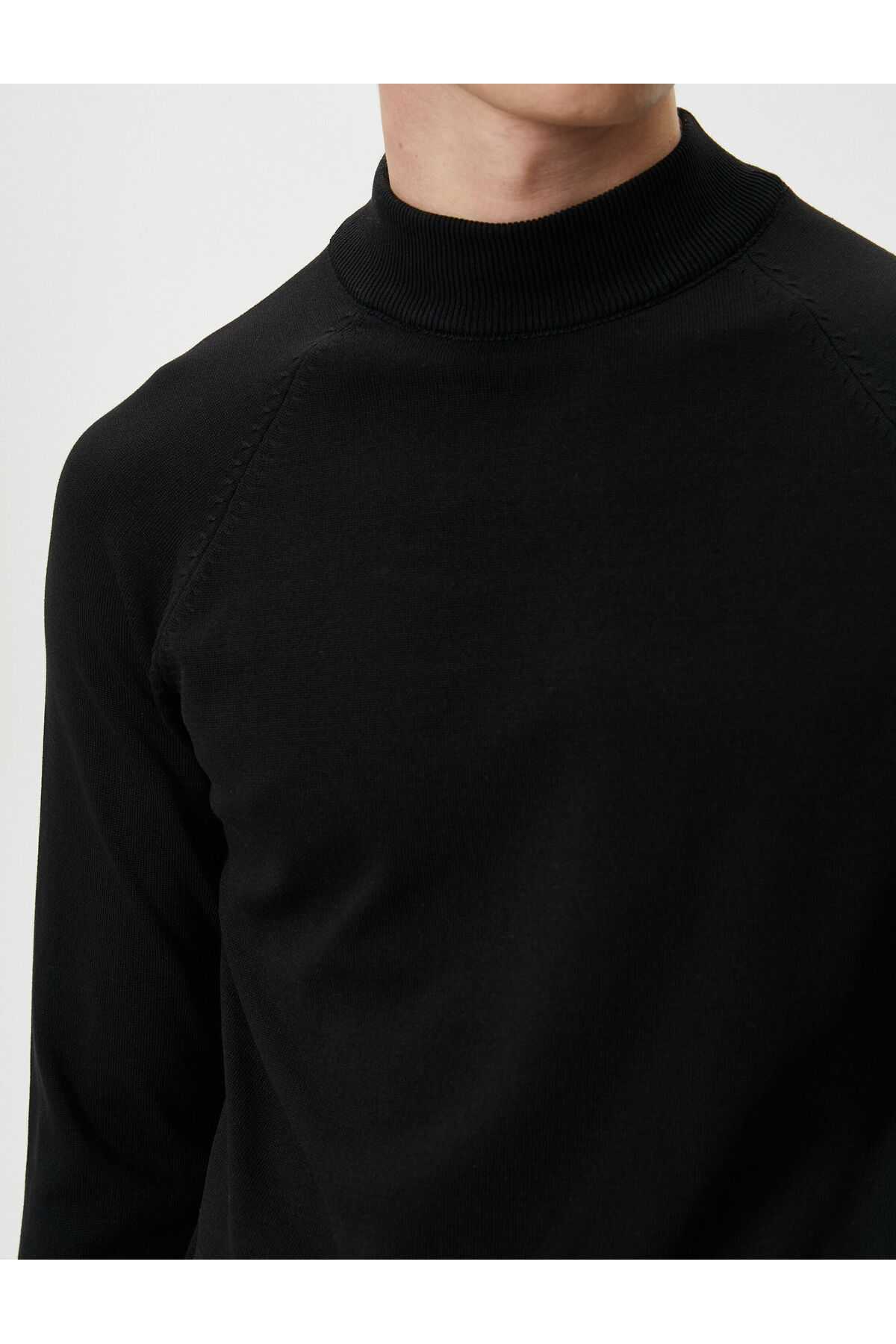 ژاکت نیمه یقه اسلیم لباس بافتنی آستین بلند