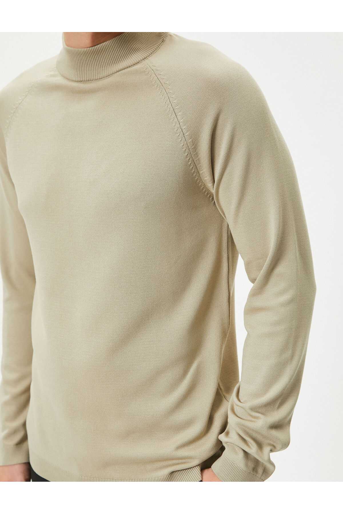 ژاکت نیمه یقه اسلیم لباس بافتنی آستین بلند