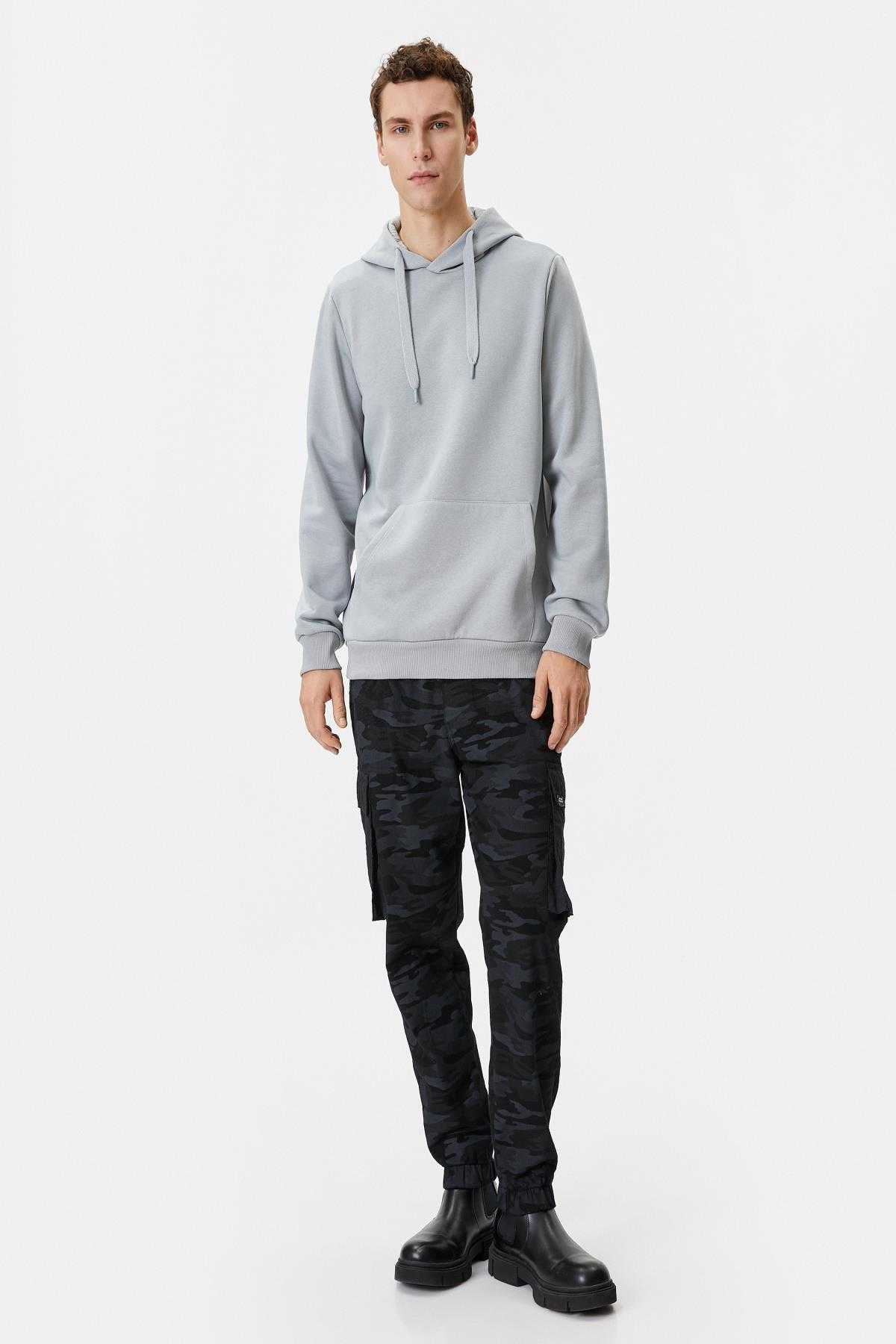 سویشرت کلاهدار جیبی کانگورو آستین بلند