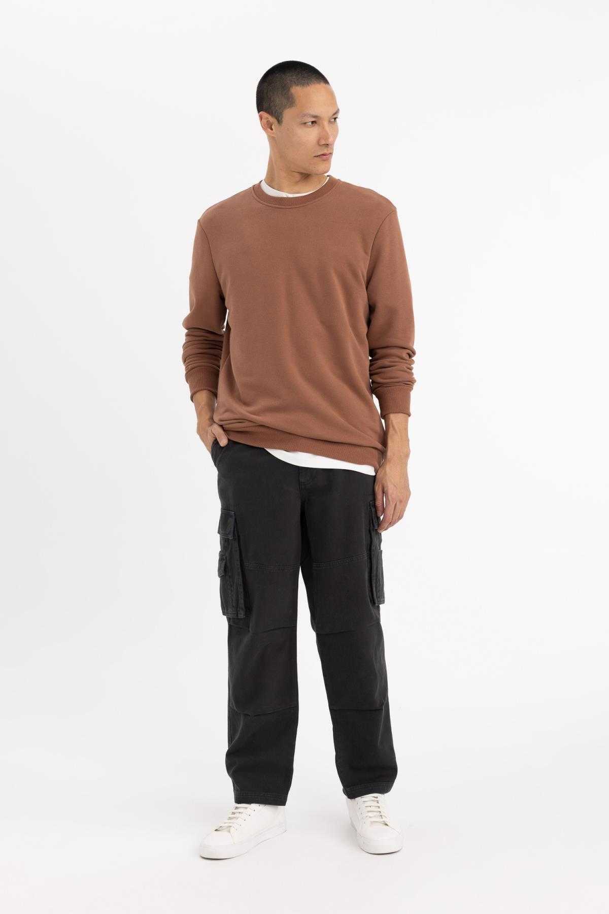 ساق پا گشاد شلوار جیبی باری دور کمر گشاد