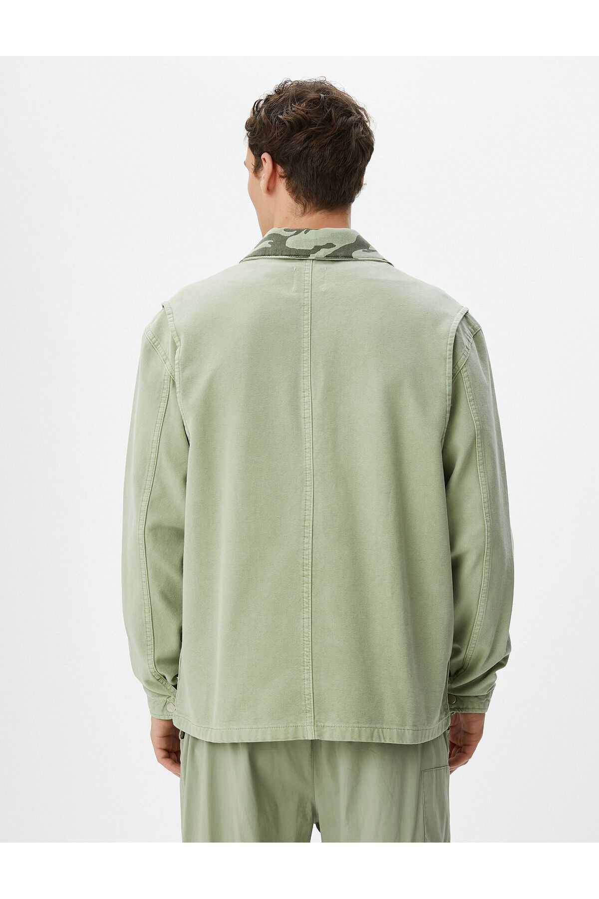 زیپ یقه یقه یقه ی استتار کت جین شسته