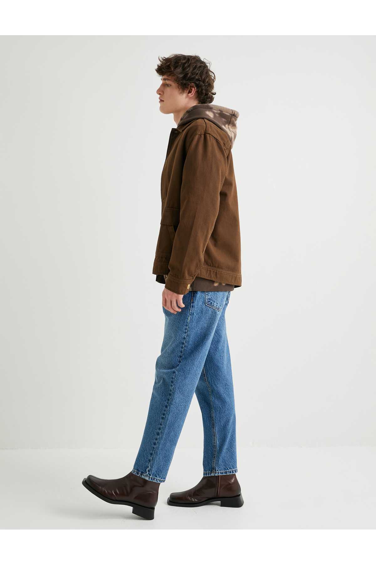 جیب های شلوار جین گشاد کمر استاندارد پنبه ای - Steve Jean