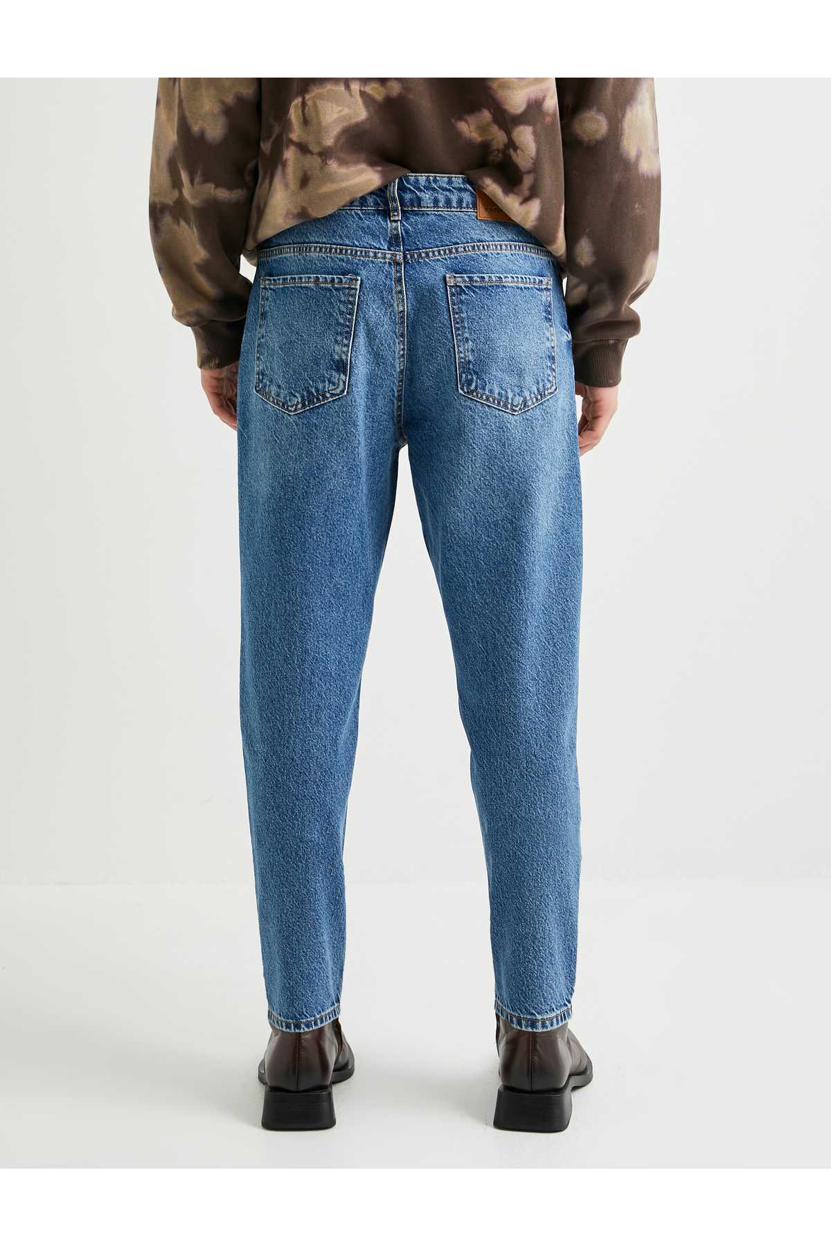 جیب های شلوار جین گشاد کمر استاندارد پنبه ای - Steve Jean