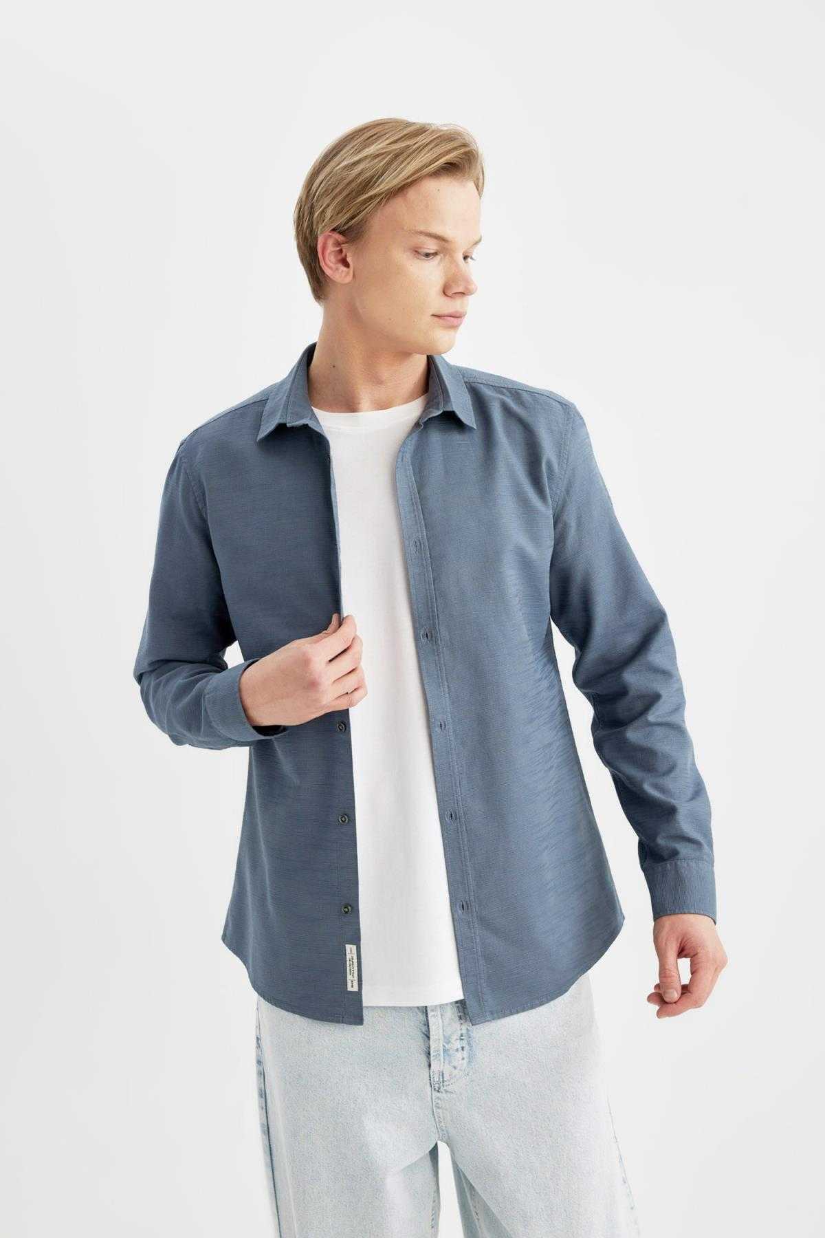 پیراهن آستین بلند نخی باریک