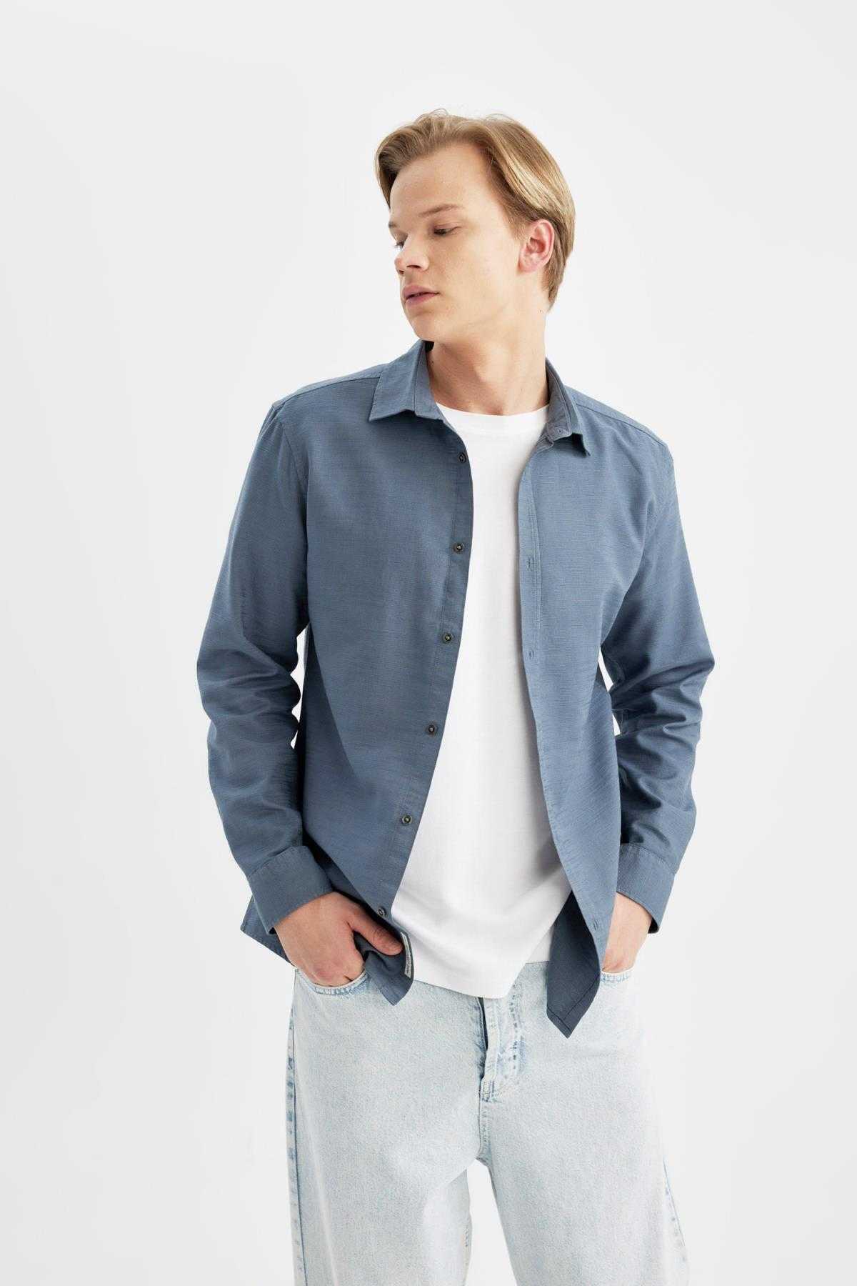 پیراهن آستین بلند نخی باریک