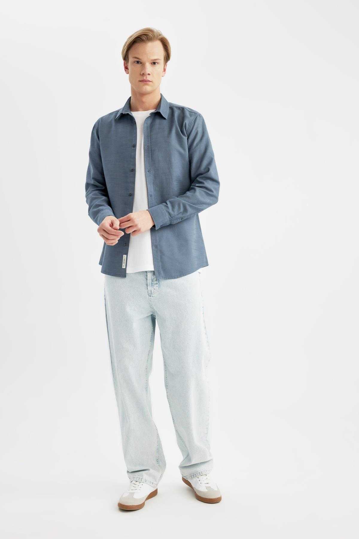 پیراهن آستین بلند نخی باریک