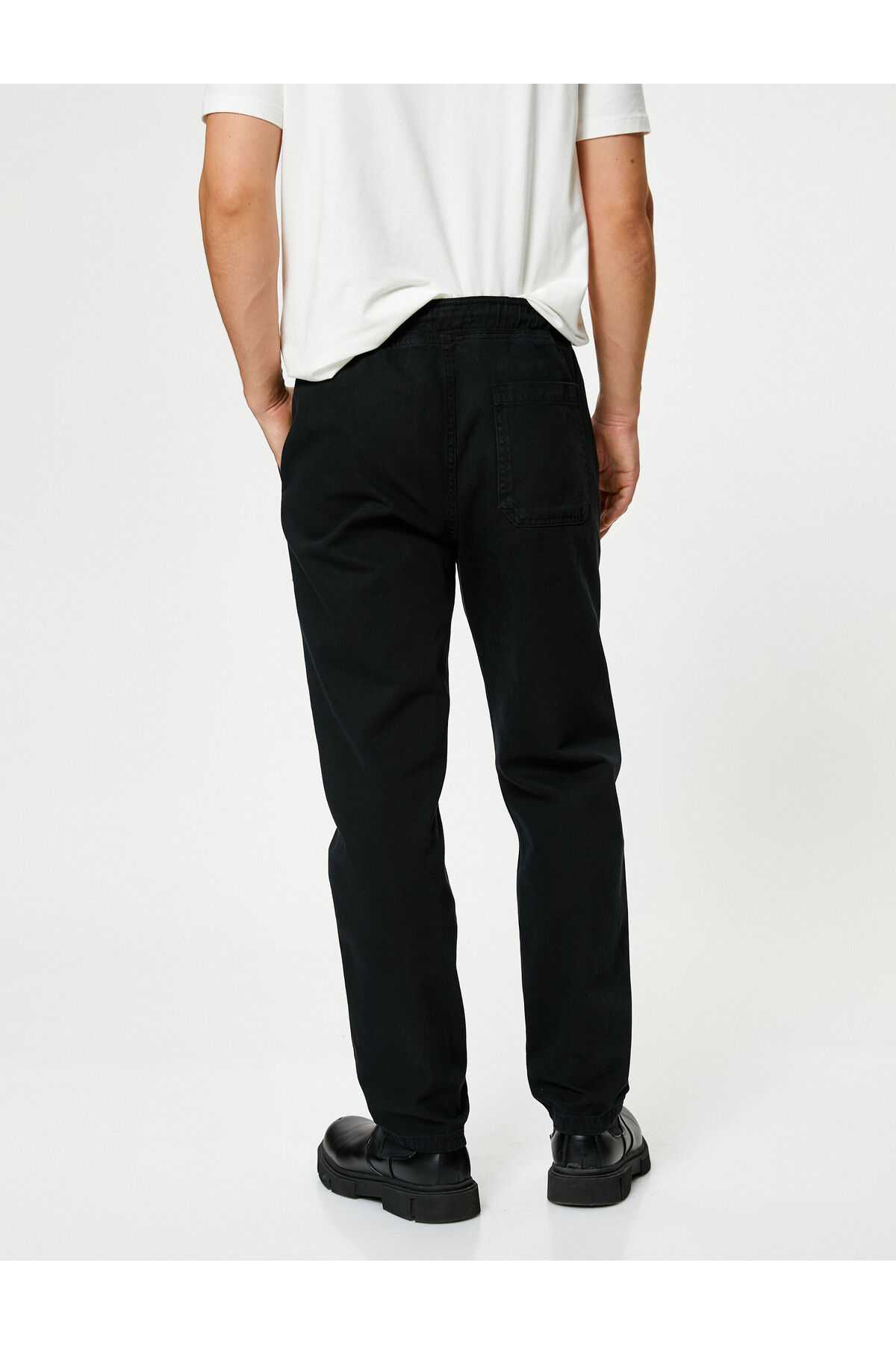 دور کمر شلوار توری جیب پنبه