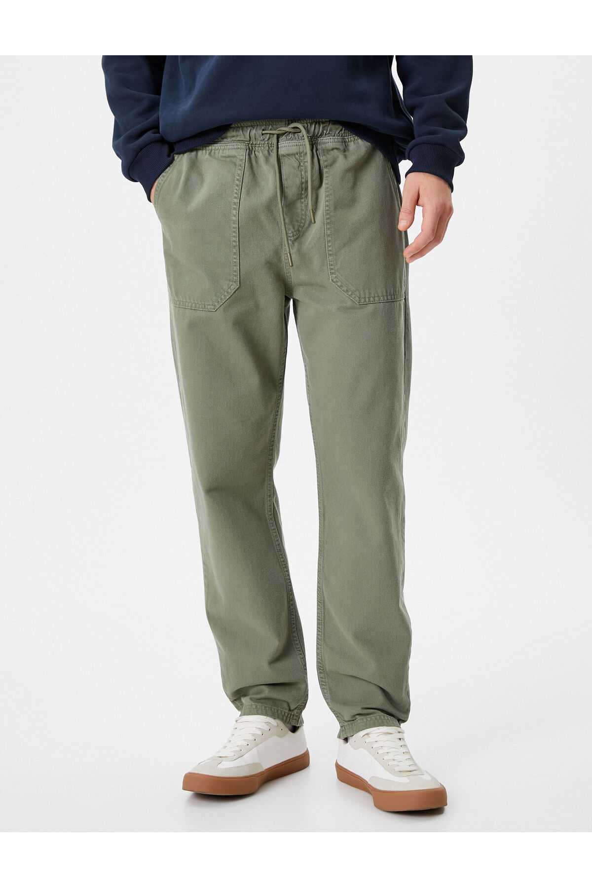 دور کمر شلوار توری جیب پنبه