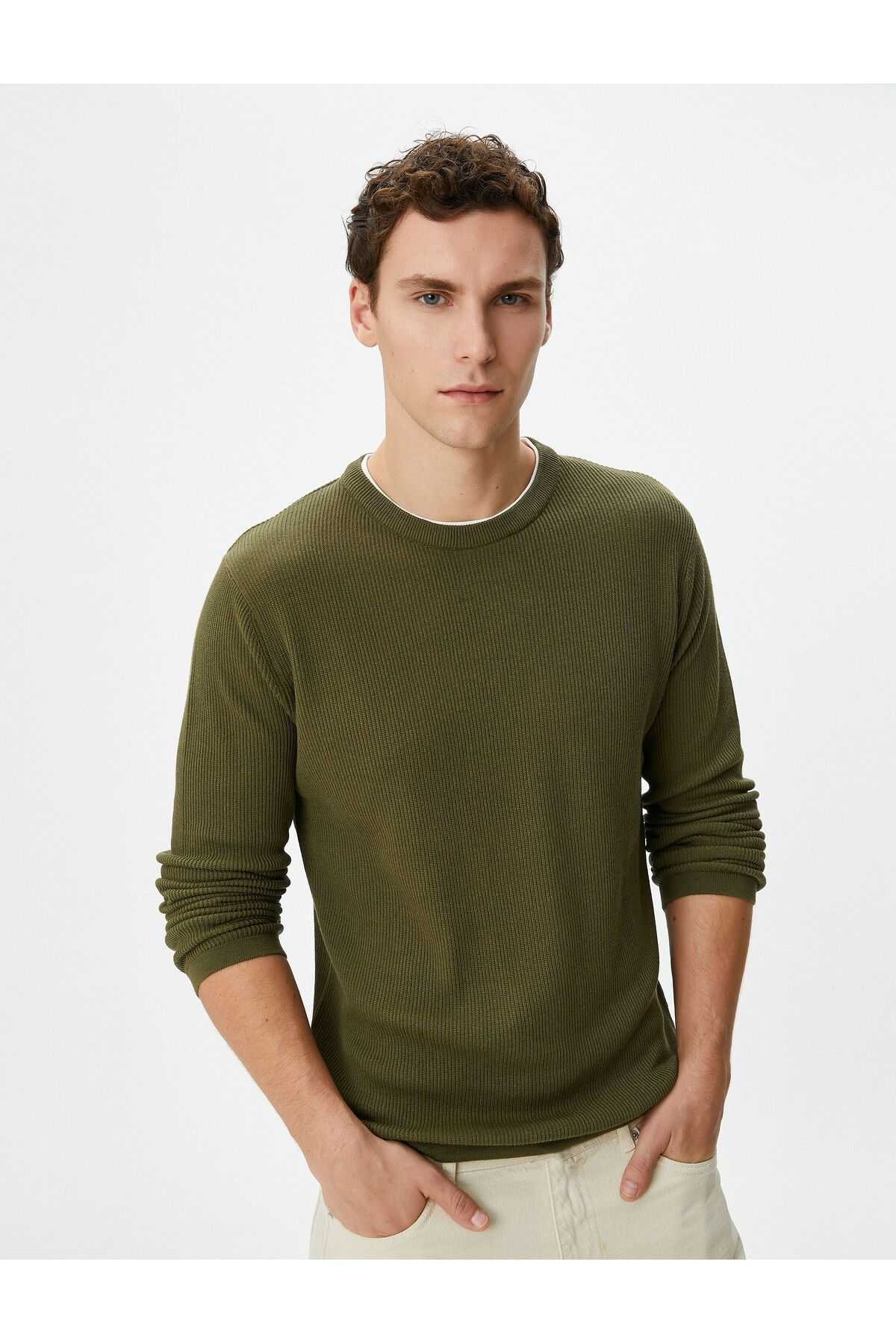 پارچه بافتنی یقه خدمه پایه ژاکت نخی